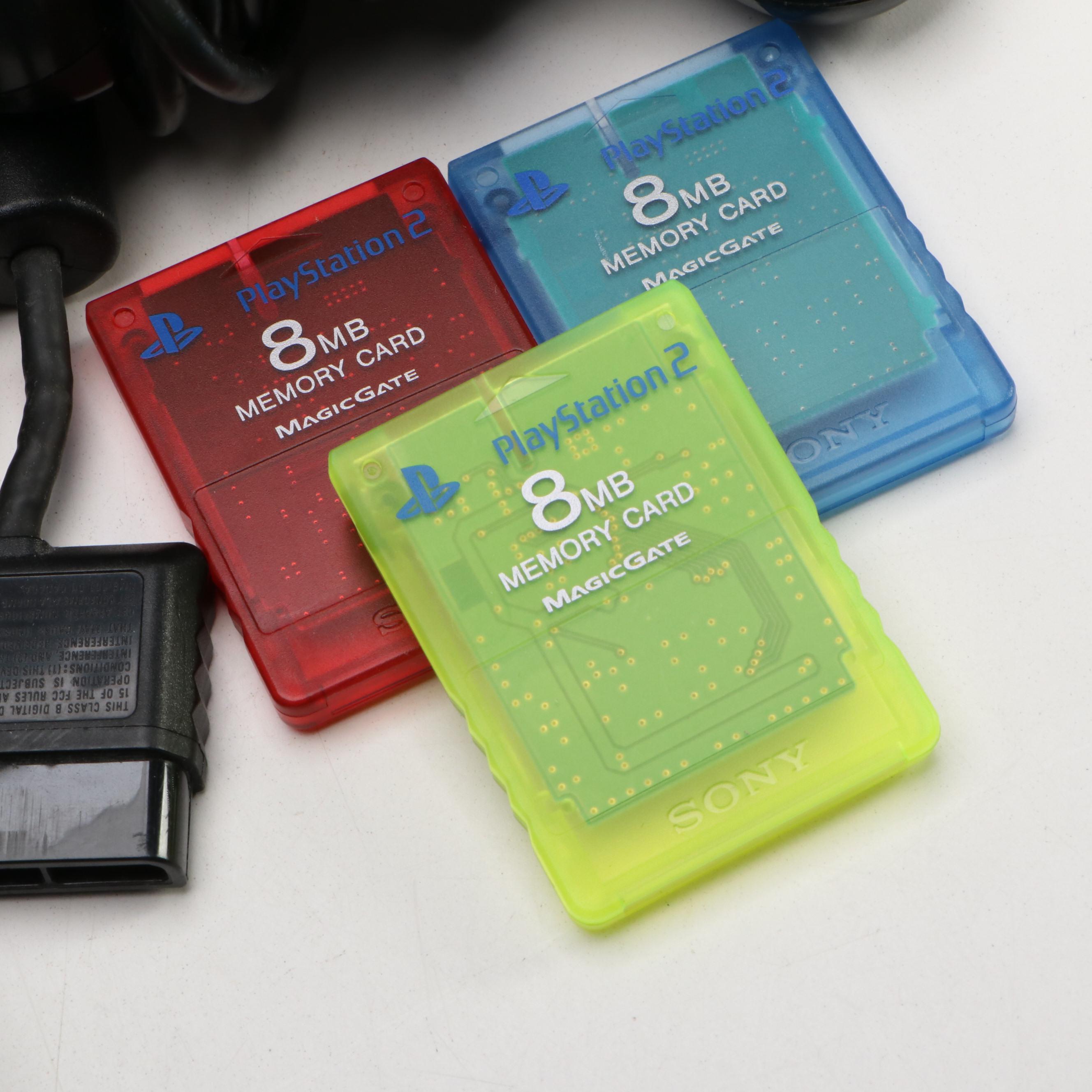 Sony PlayStation 2 Console with Video Games, Controllers, Memory Cards, and More