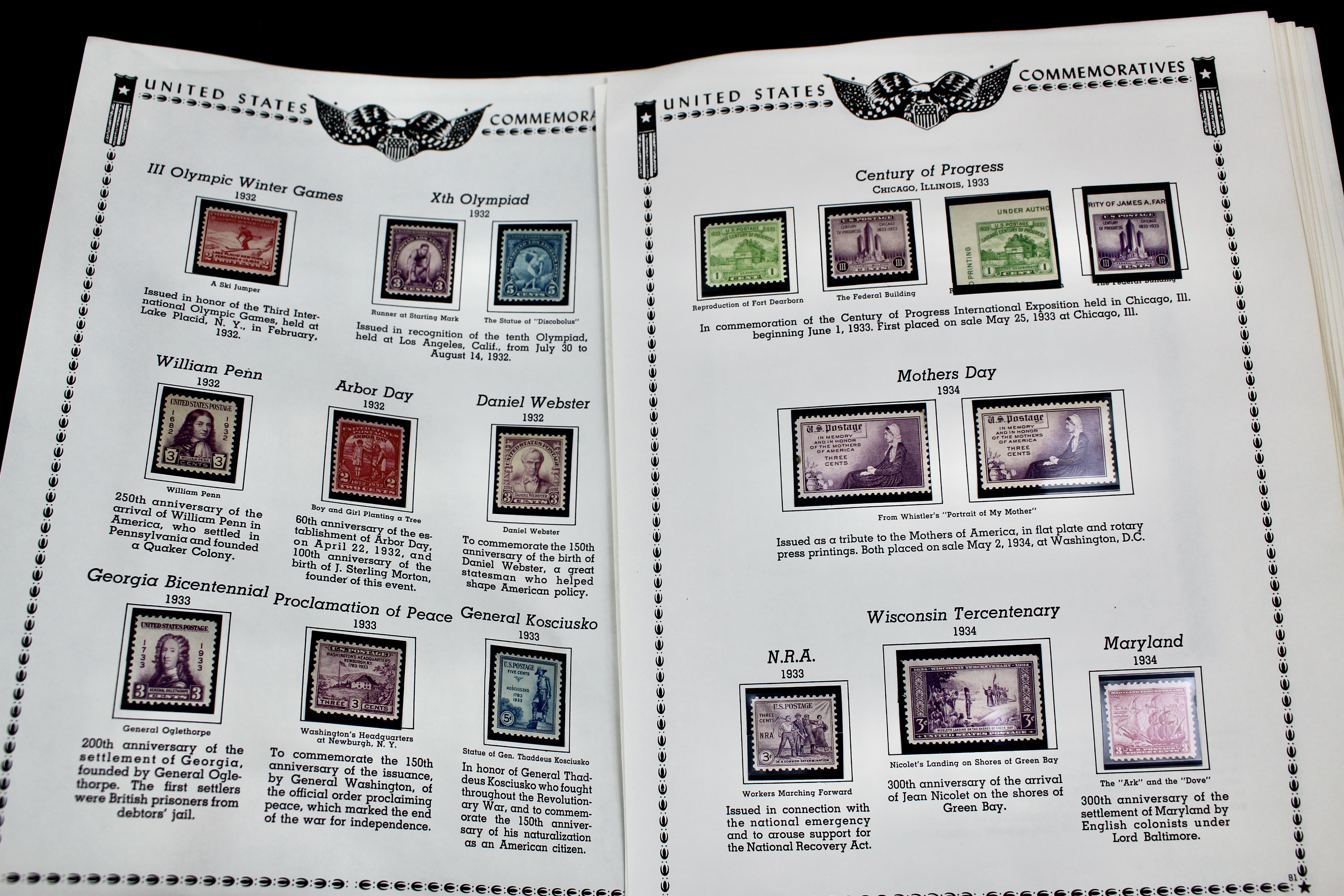 Mint Condition U.S. Stamp Collection, 1919 to 1935