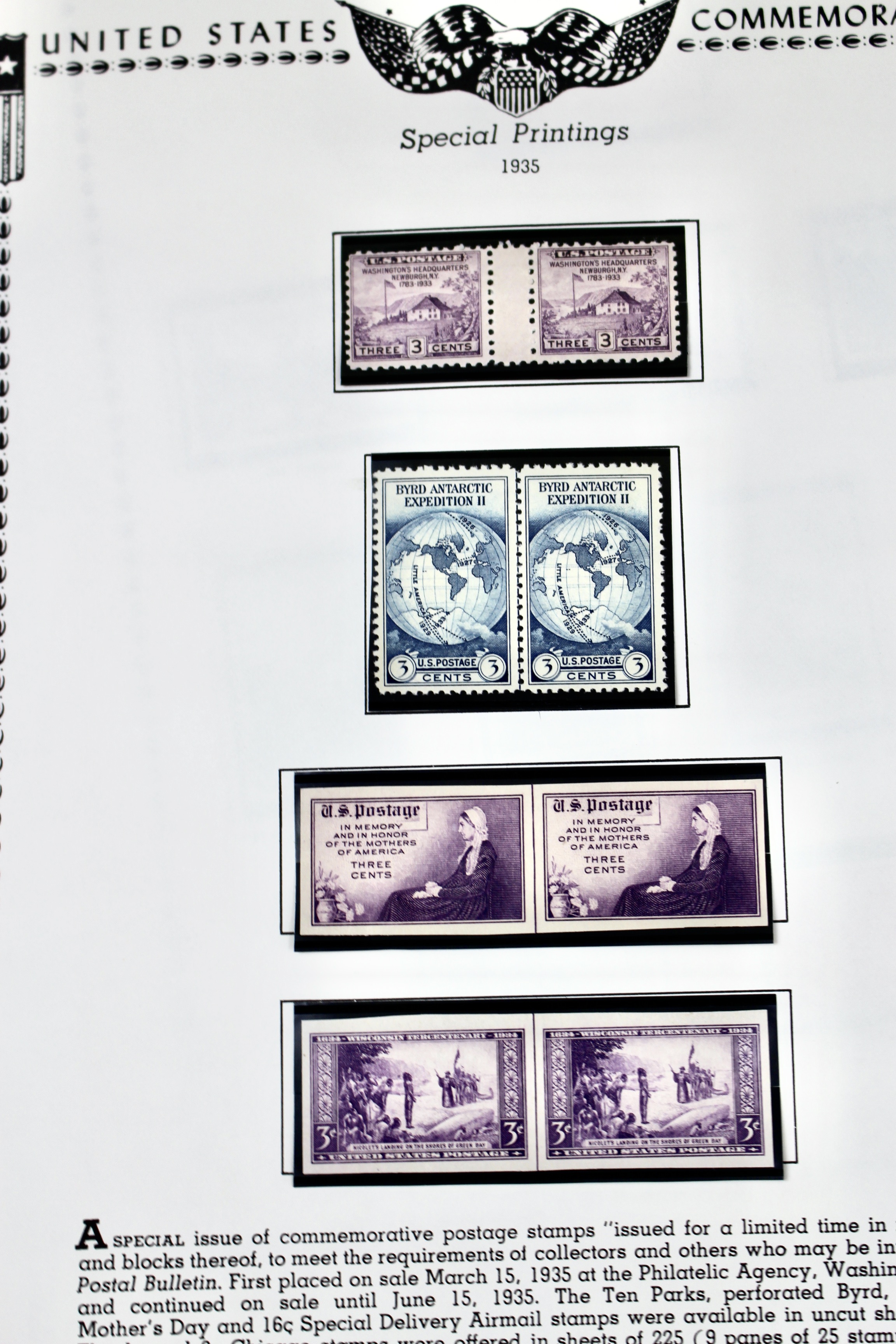 Mint Condition U.S. Stamp Collection, 1919 to 1935