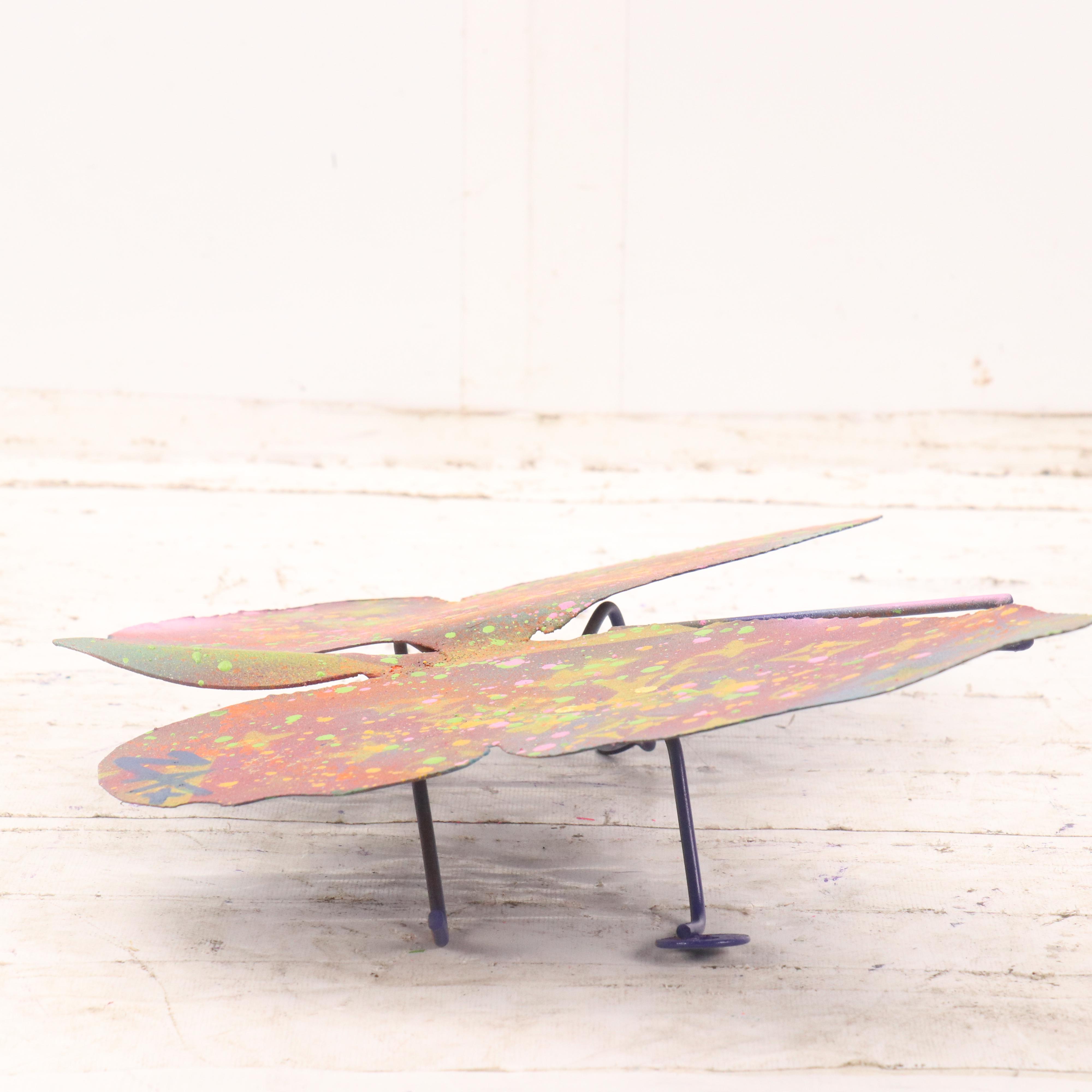 E.M. Zax Painted Metal Butterfly Sculpture, 2024