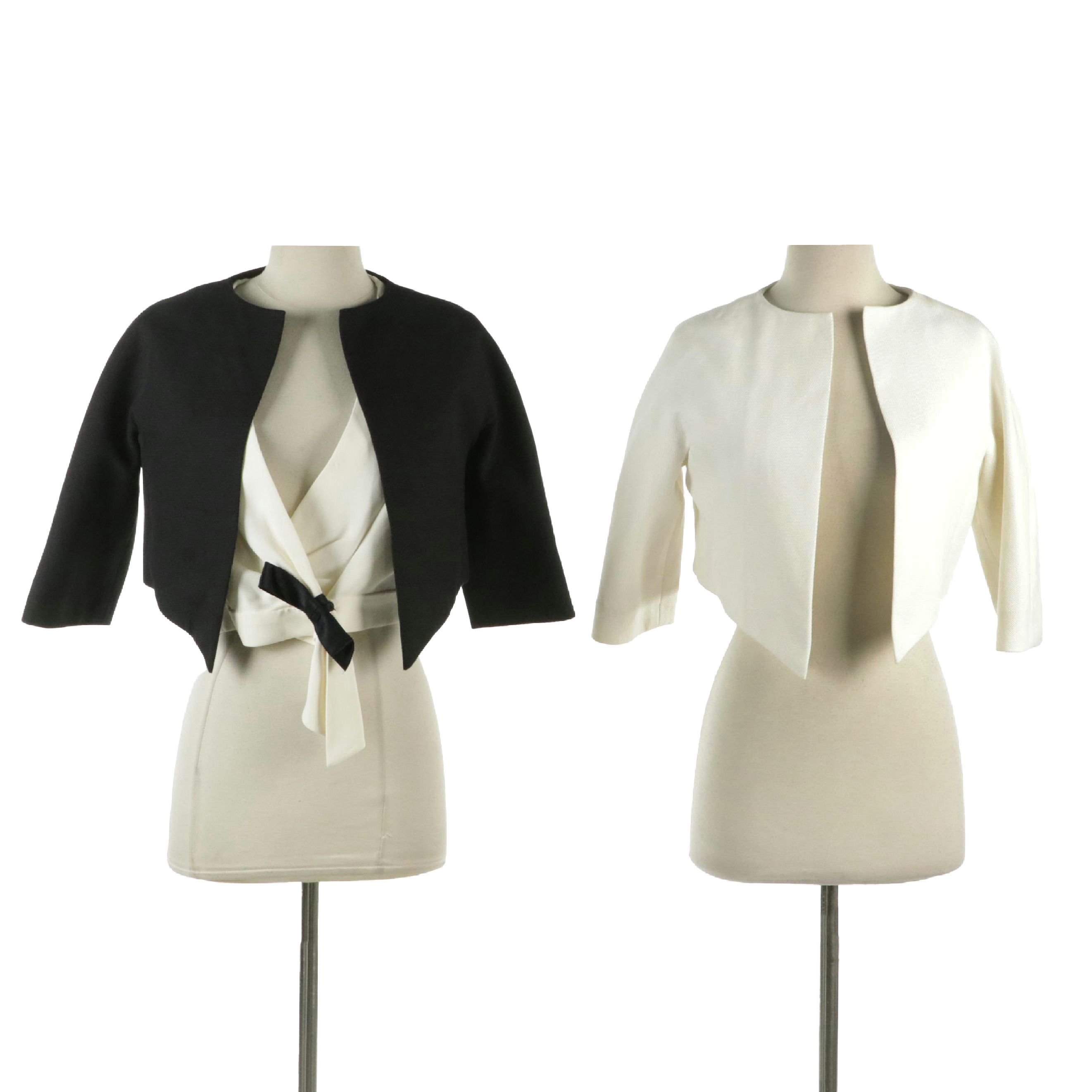 Balenciaga.Edition Textured Silk Bolero Jackets and Sleeveless Top with Bow