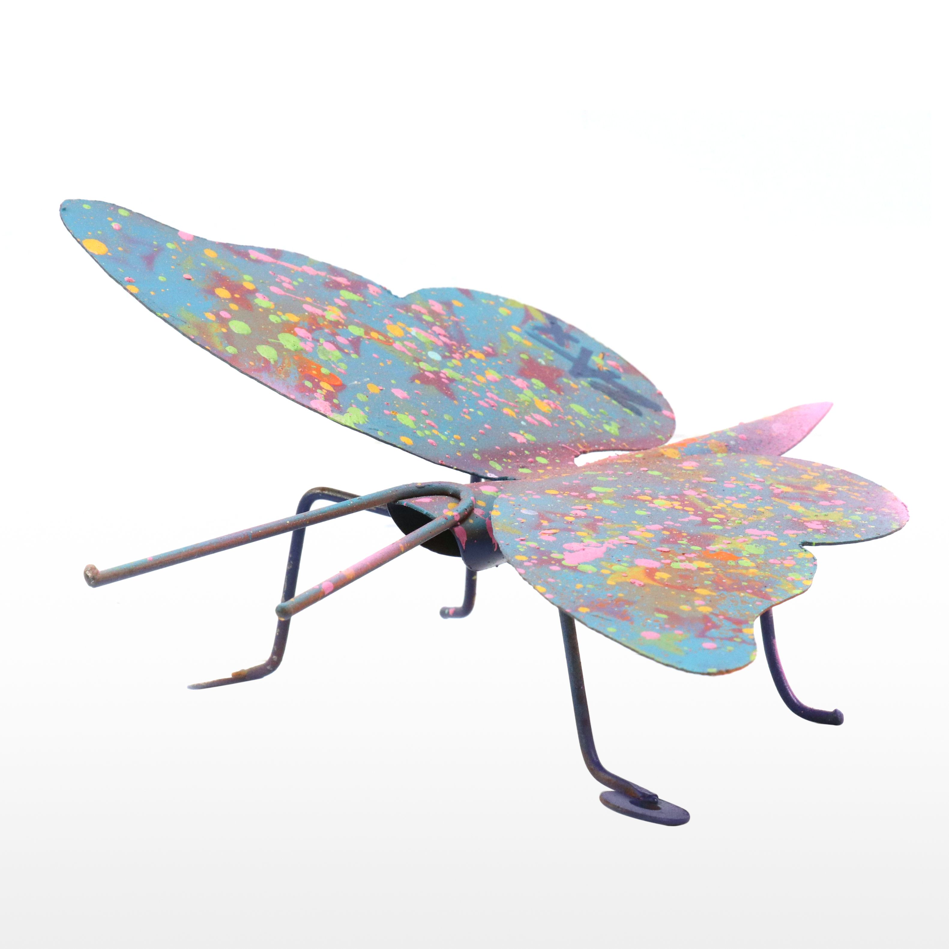 E.M. Zax Painted Metal Butterfly Sculpture, 2024