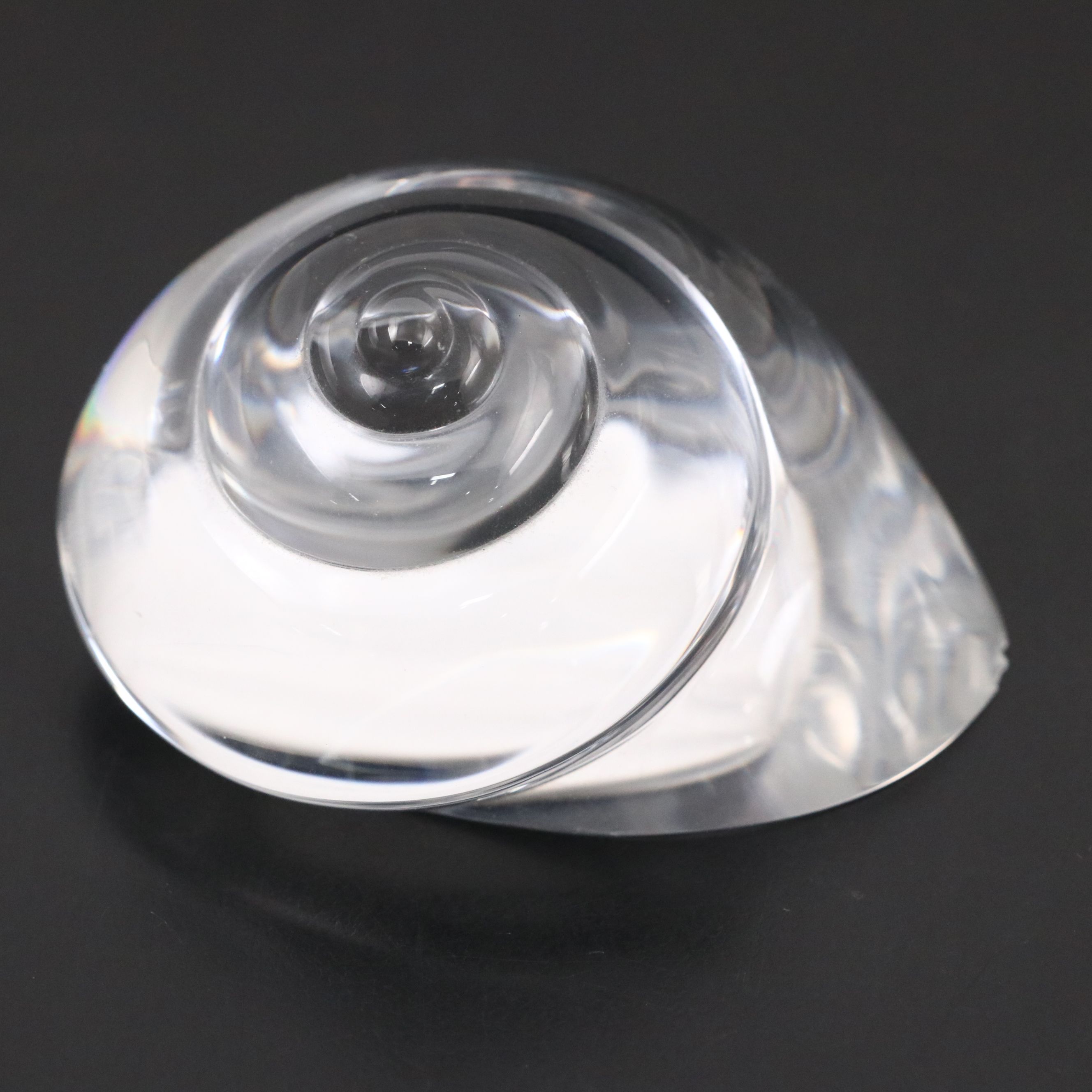 Steuben Art Glass "Seashell" Paperweight and "Gmelin Shell" Hand Cooler