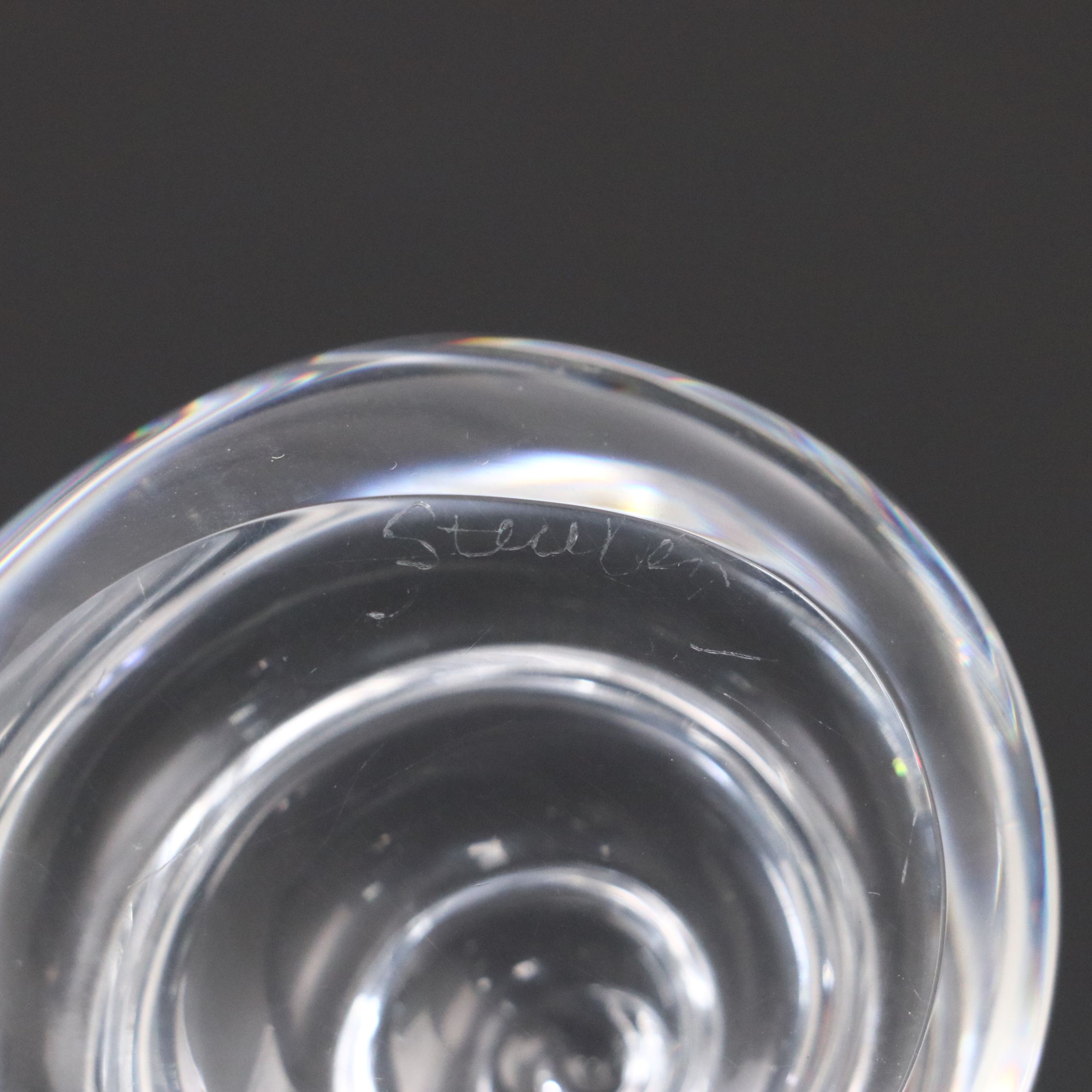 Steuben Art Glass "Seashell" Paperweight and "Gmelin Shell" Hand Cooler