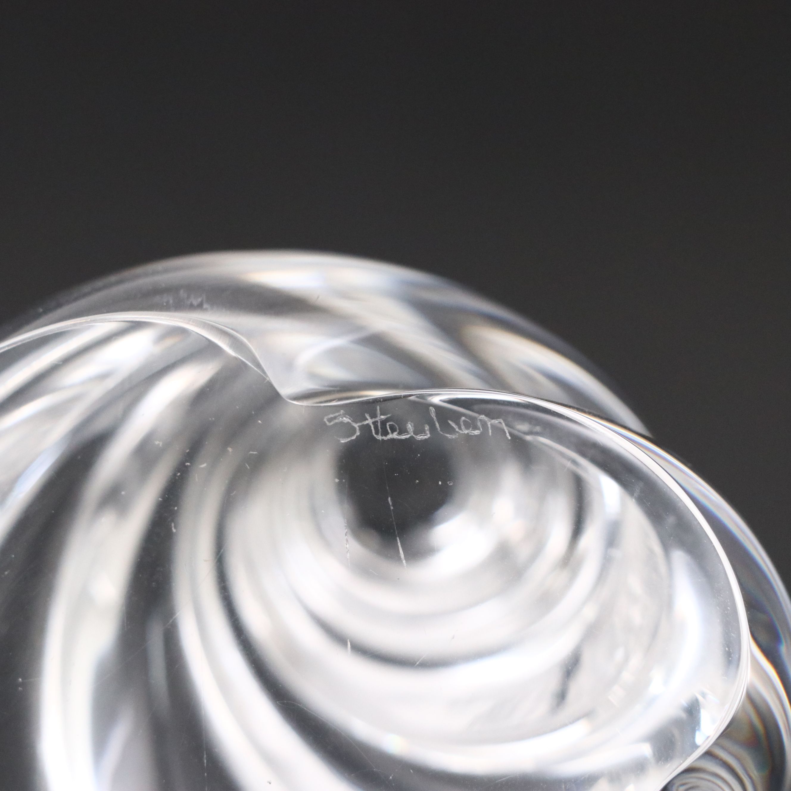 Steuben Art Glass "Seashell" Paperweight and "Gmelin Shell" Hand Cooler