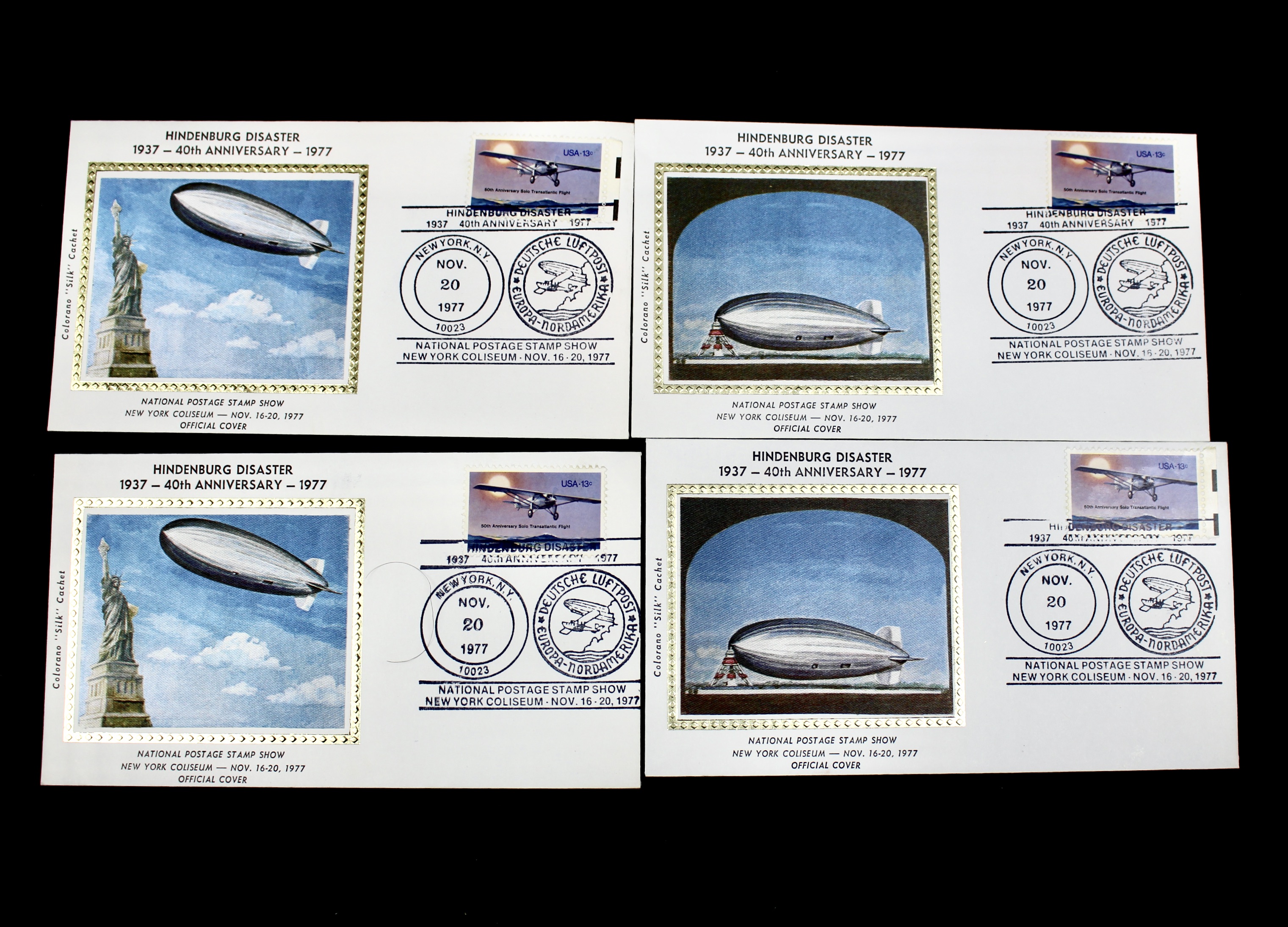 Nineteen Silk Cachet Commemorative Graf Zeppelin Postal Covers