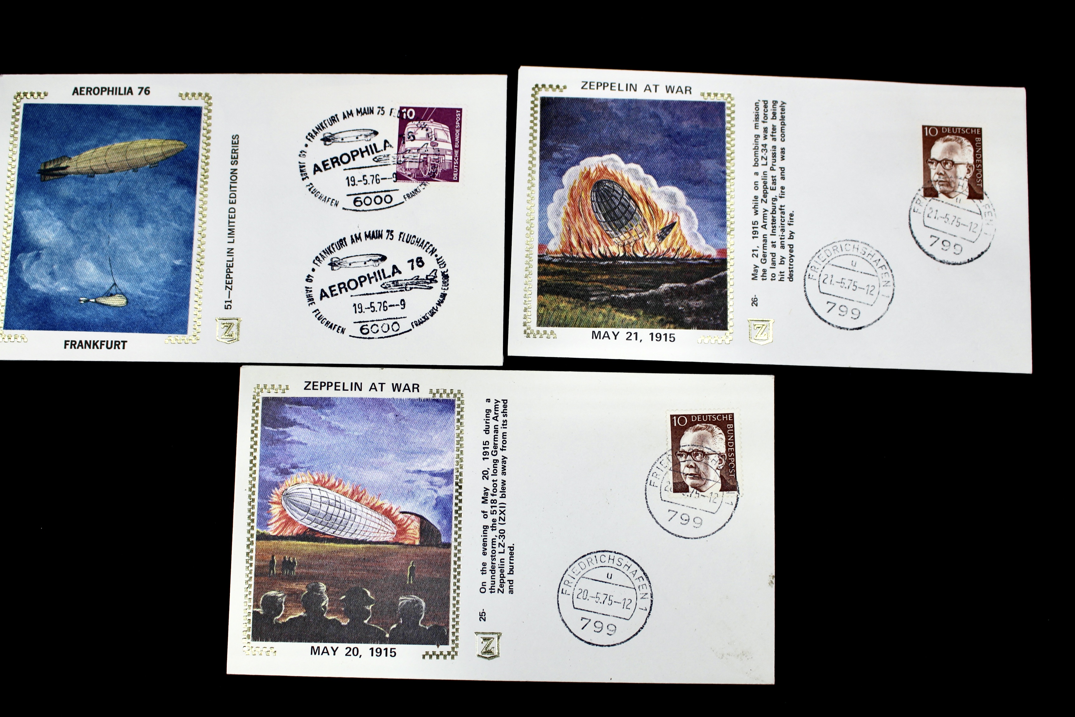 Nineteen Silk Cachet Commemorative Graf Zeppelin Postal Covers