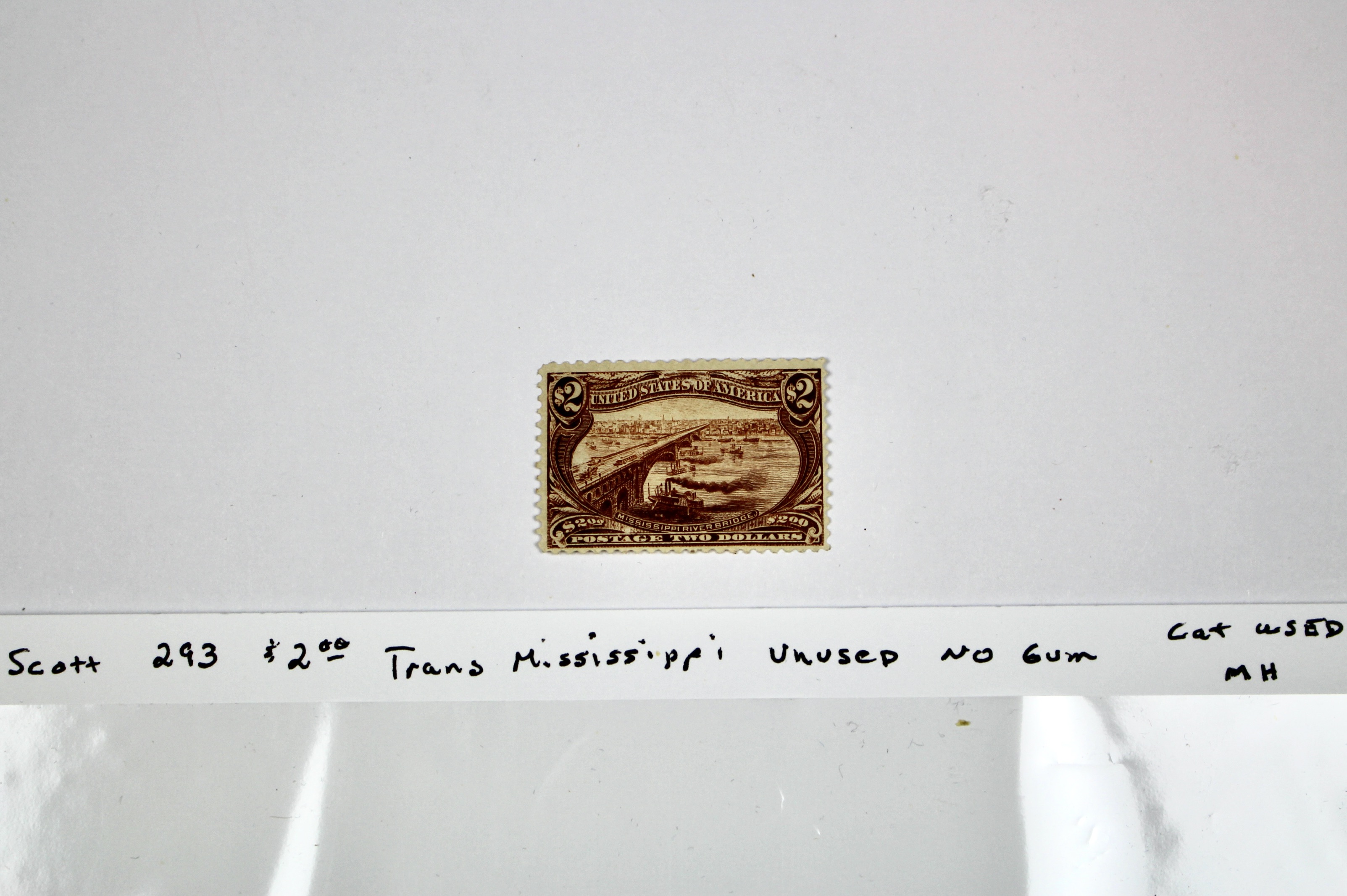 $2 Trans-Mississippi Postage Stamp, Scott 293, Unused, 1898