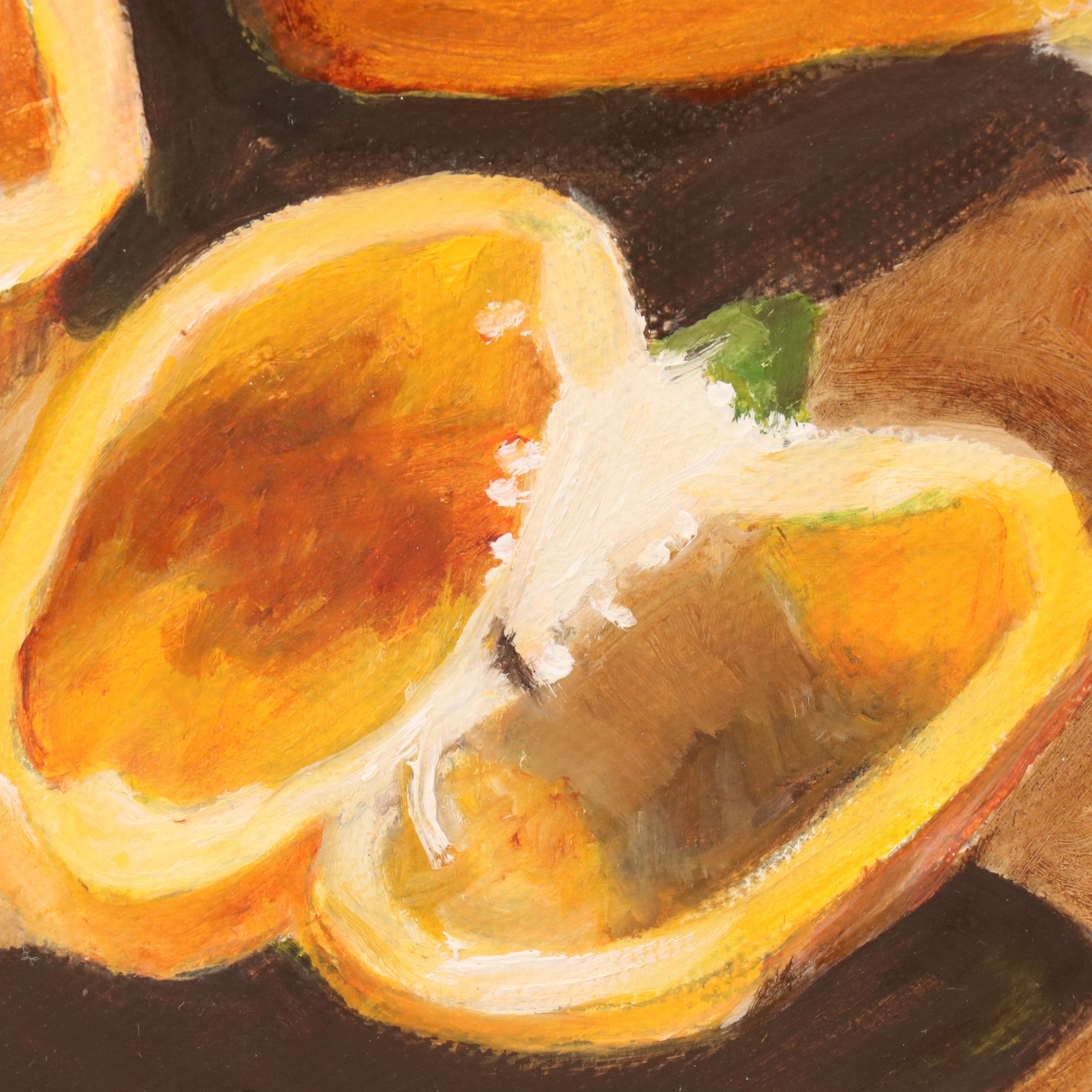 Still Life Oil Painting of Bell Peppers, 21st Century