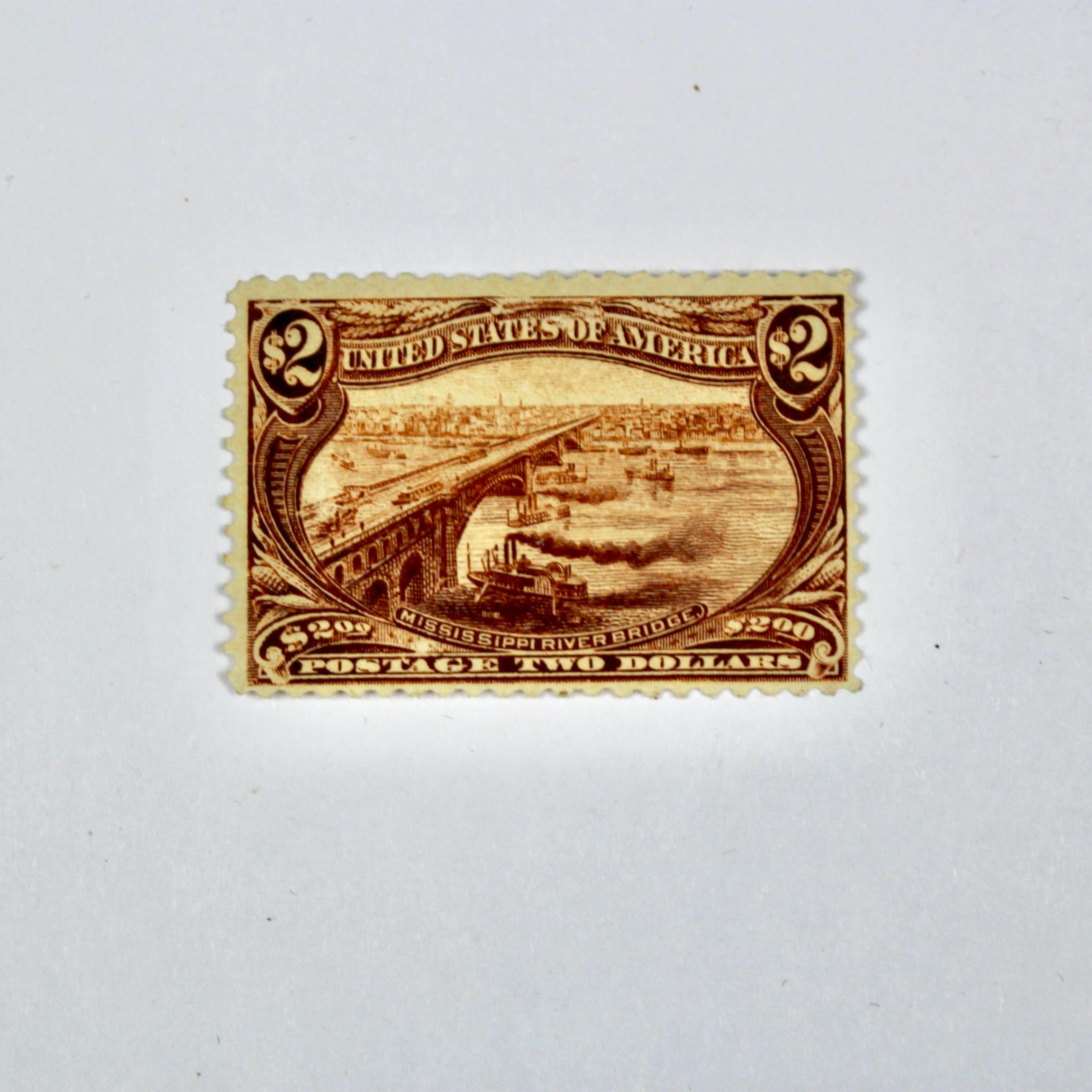 $2 Trans-Mississippi Postage Stamp, Scott 293, Unused, 1898