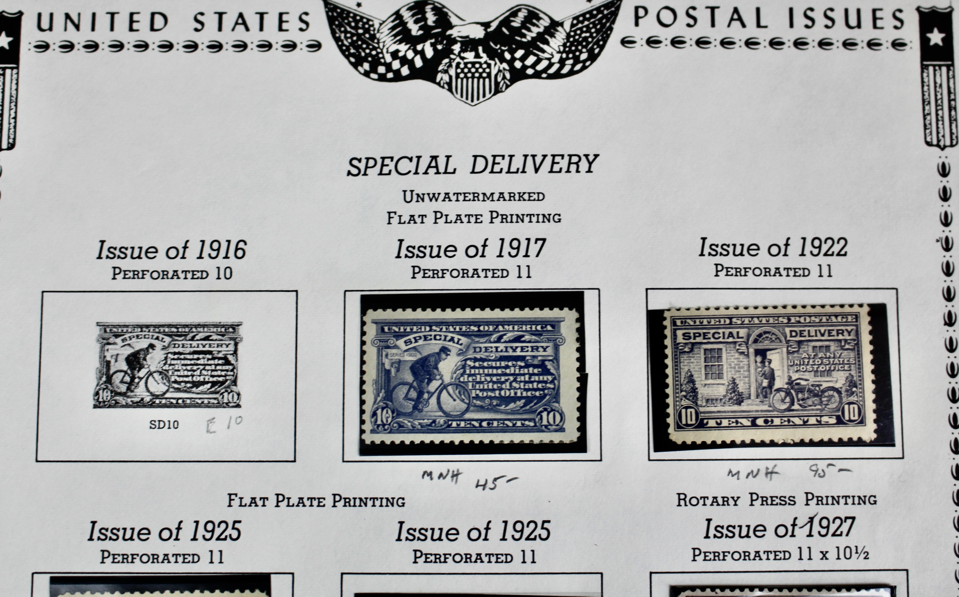 Extensive U.S. Special Delivery Postage Stamp Collection