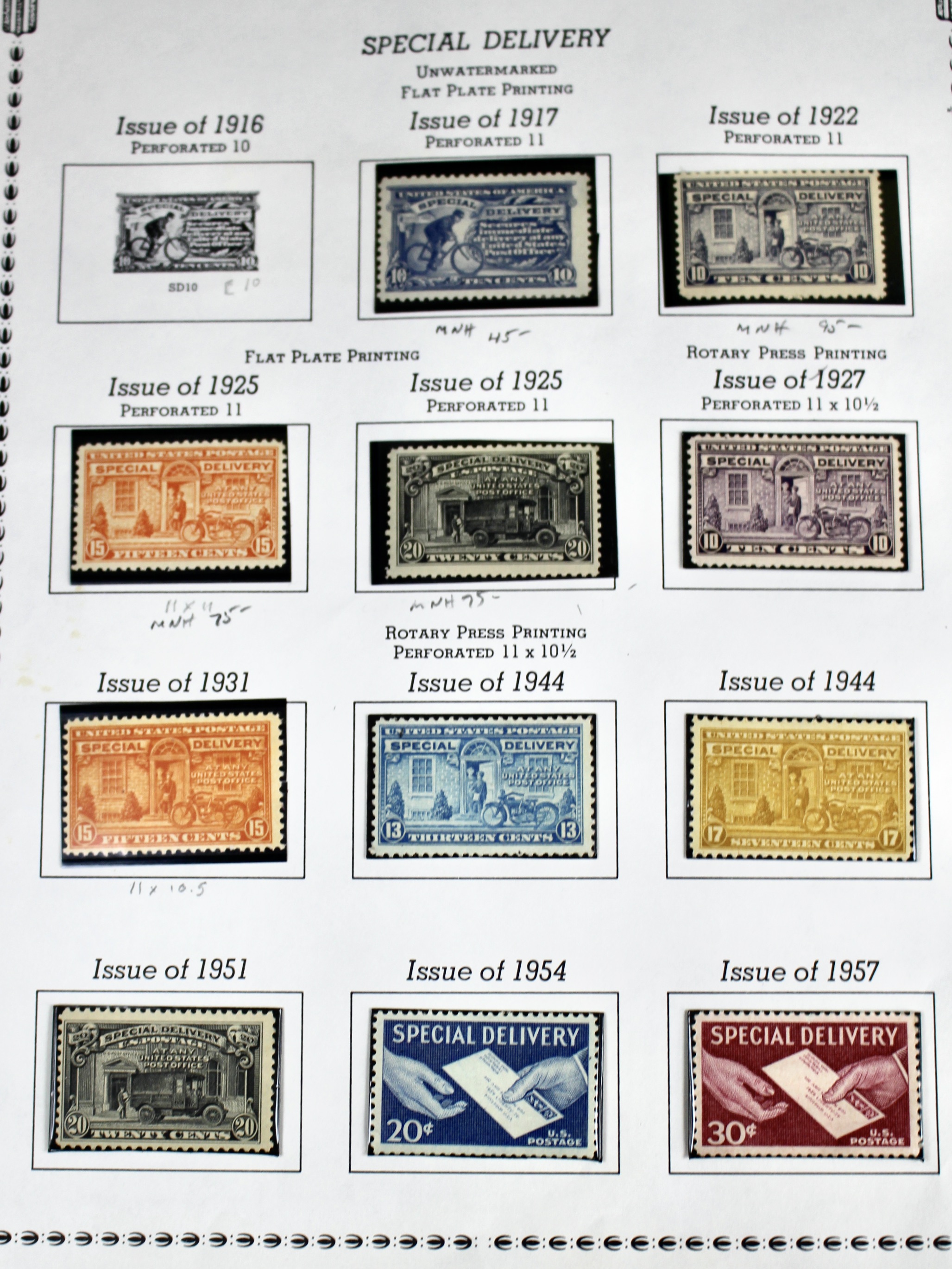 Extensive U.S. Special Delivery Postage Stamp Collection