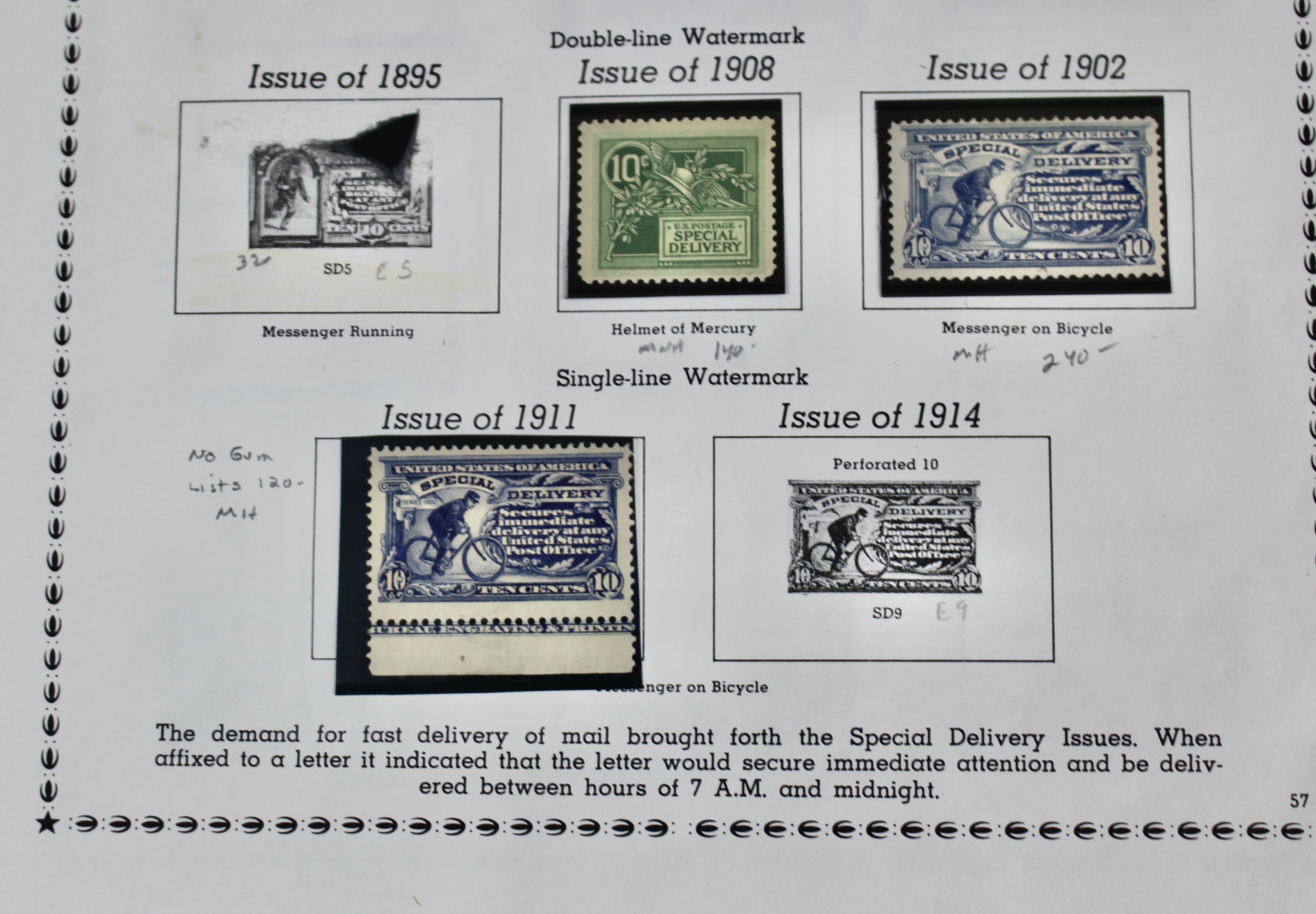 Extensive U.S. Special Delivery Postage Stamp Collection