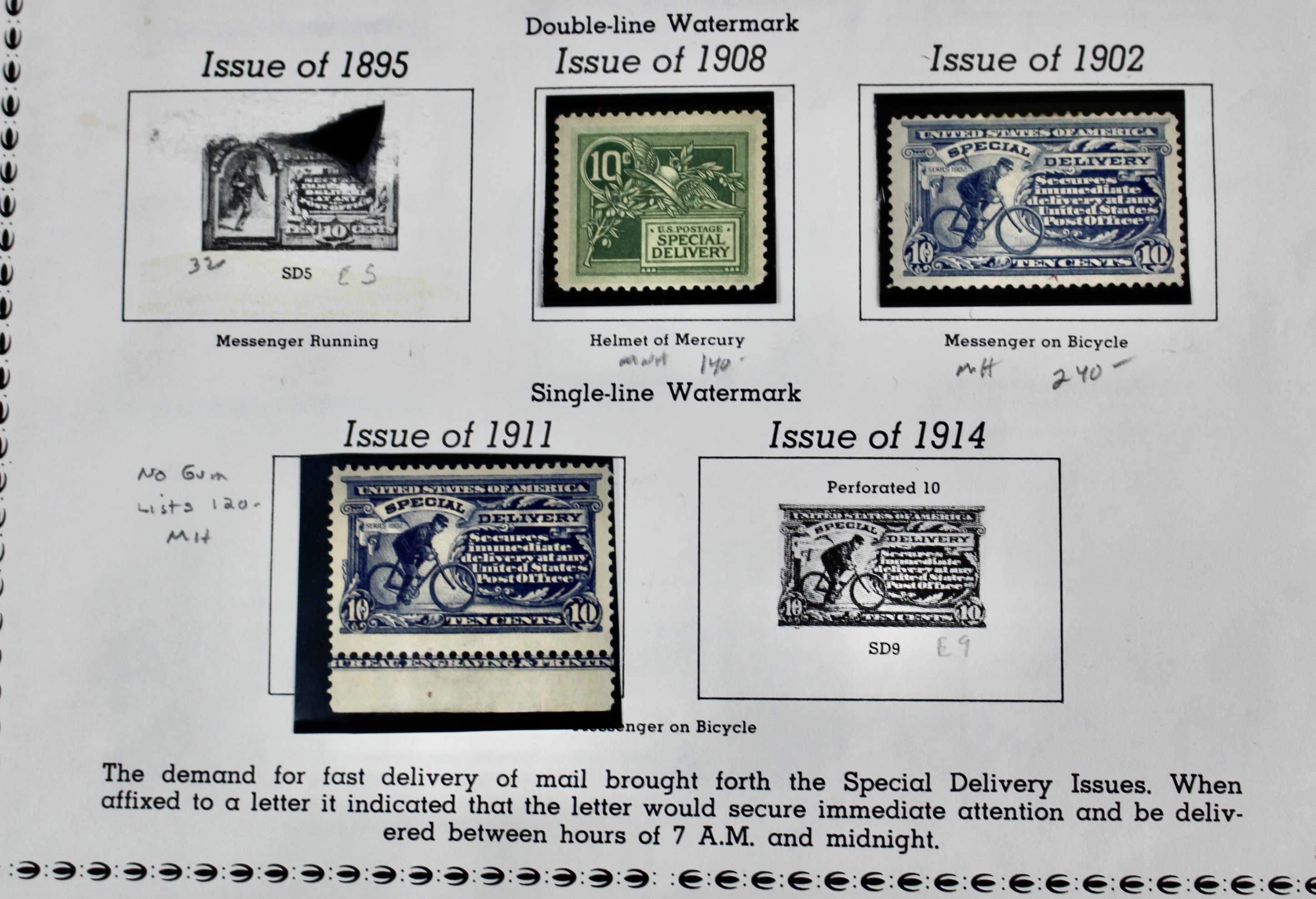 Extensive U.S. Special Delivery Postage Stamp Collection