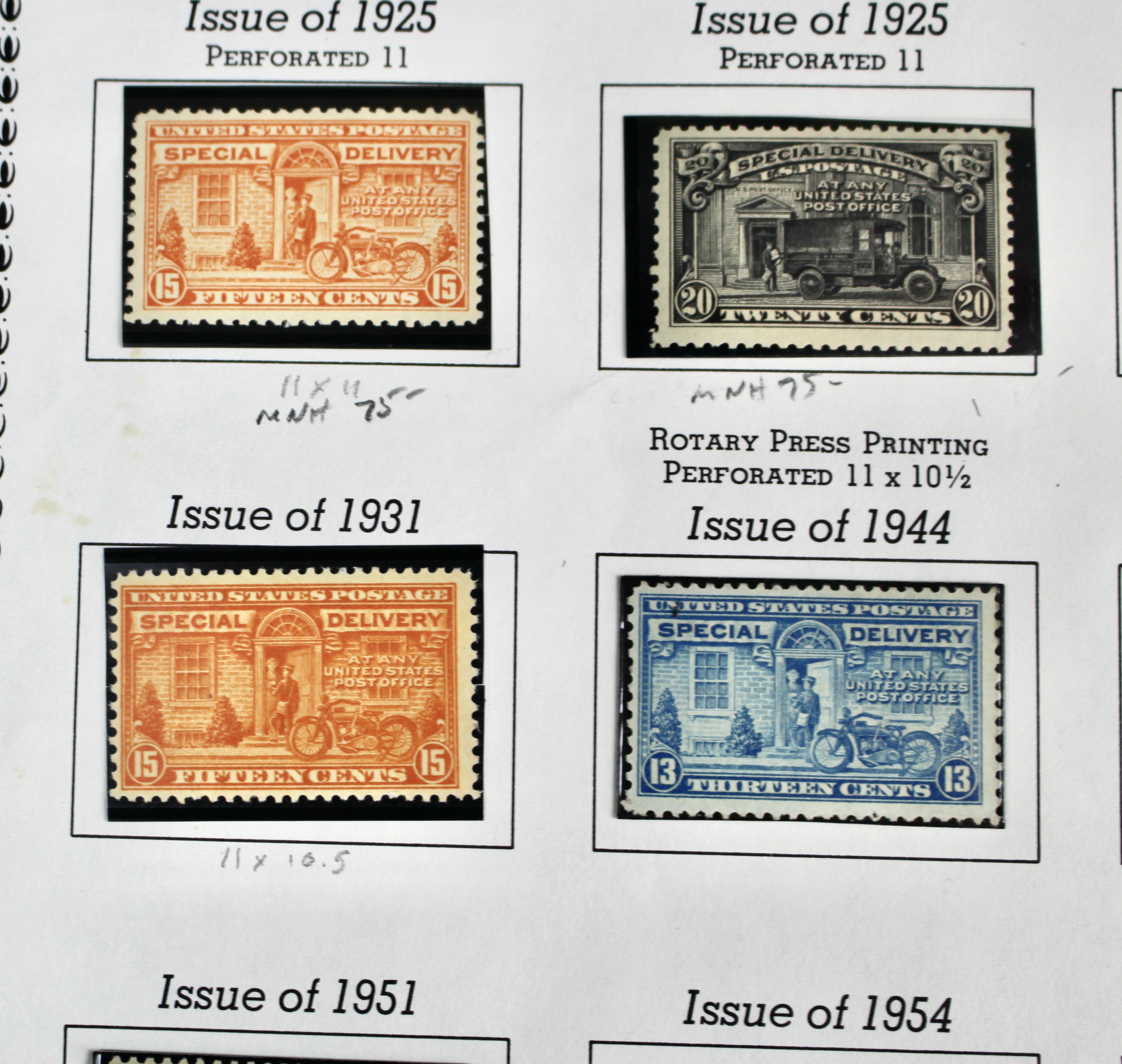 Extensive U.S. Special Delivery Postage Stamp Collection