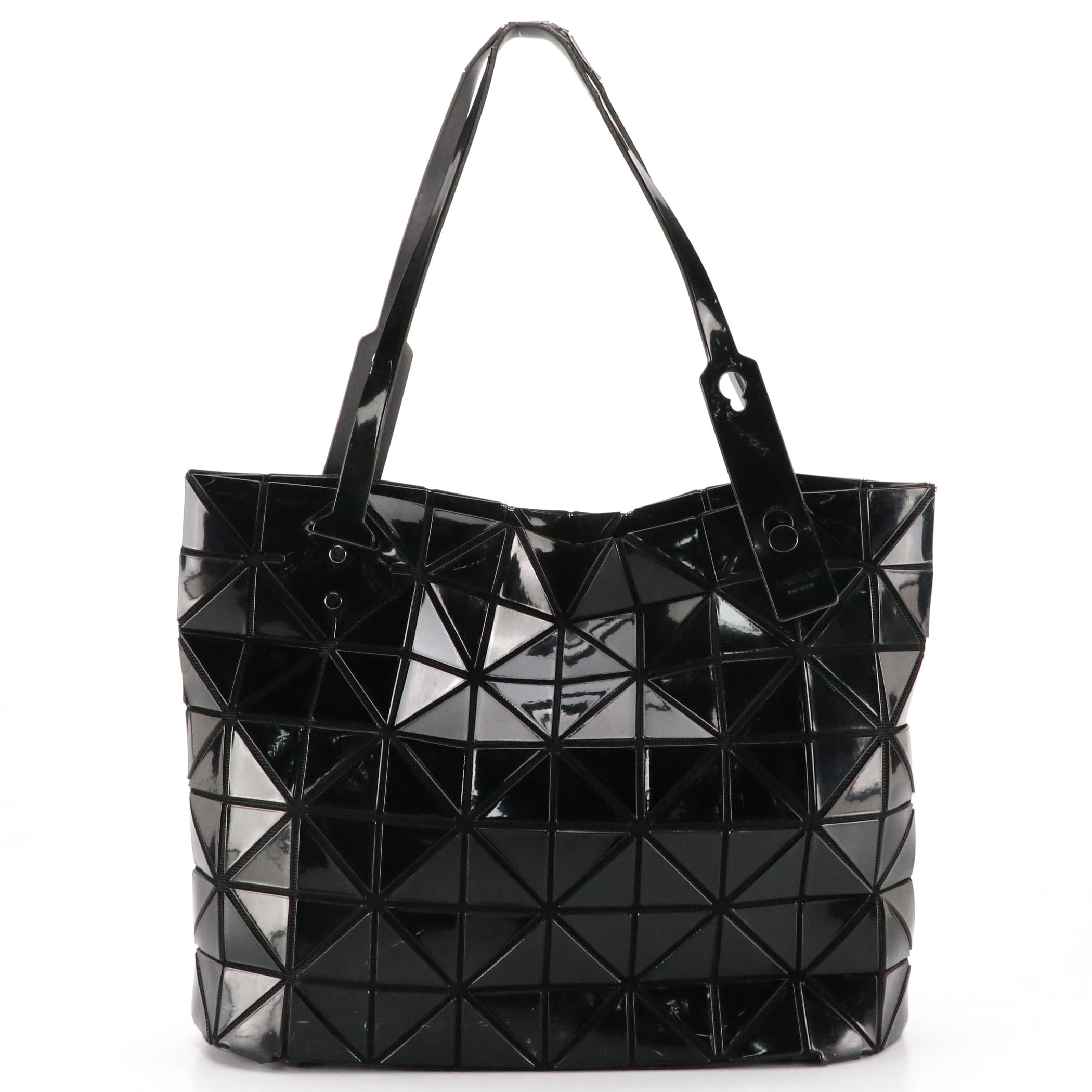 Issey Miyake Bao Bao Carton Tote in Black Geometric PVC