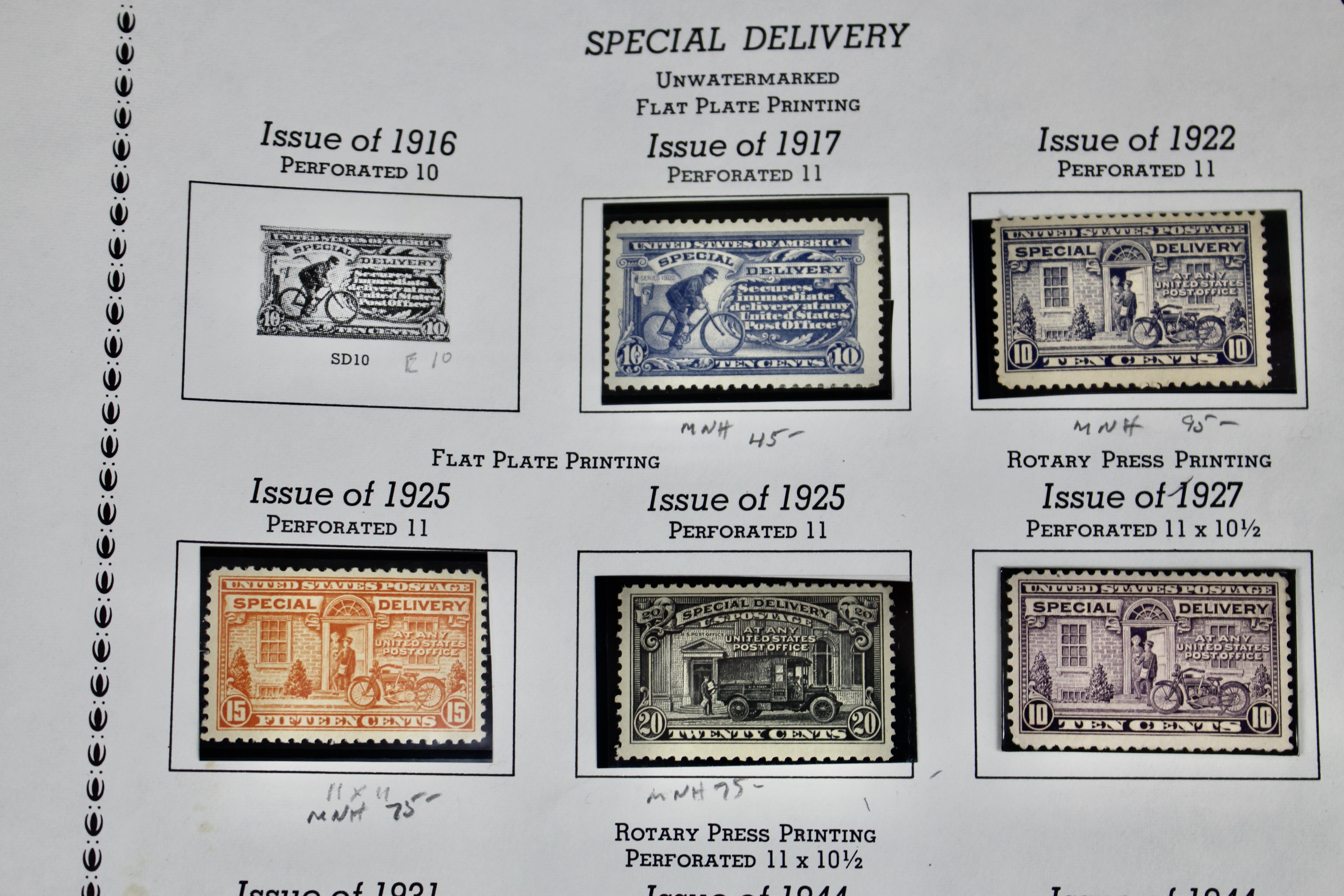 Extensive U.S. Special Delivery Postage Stamp Collection
