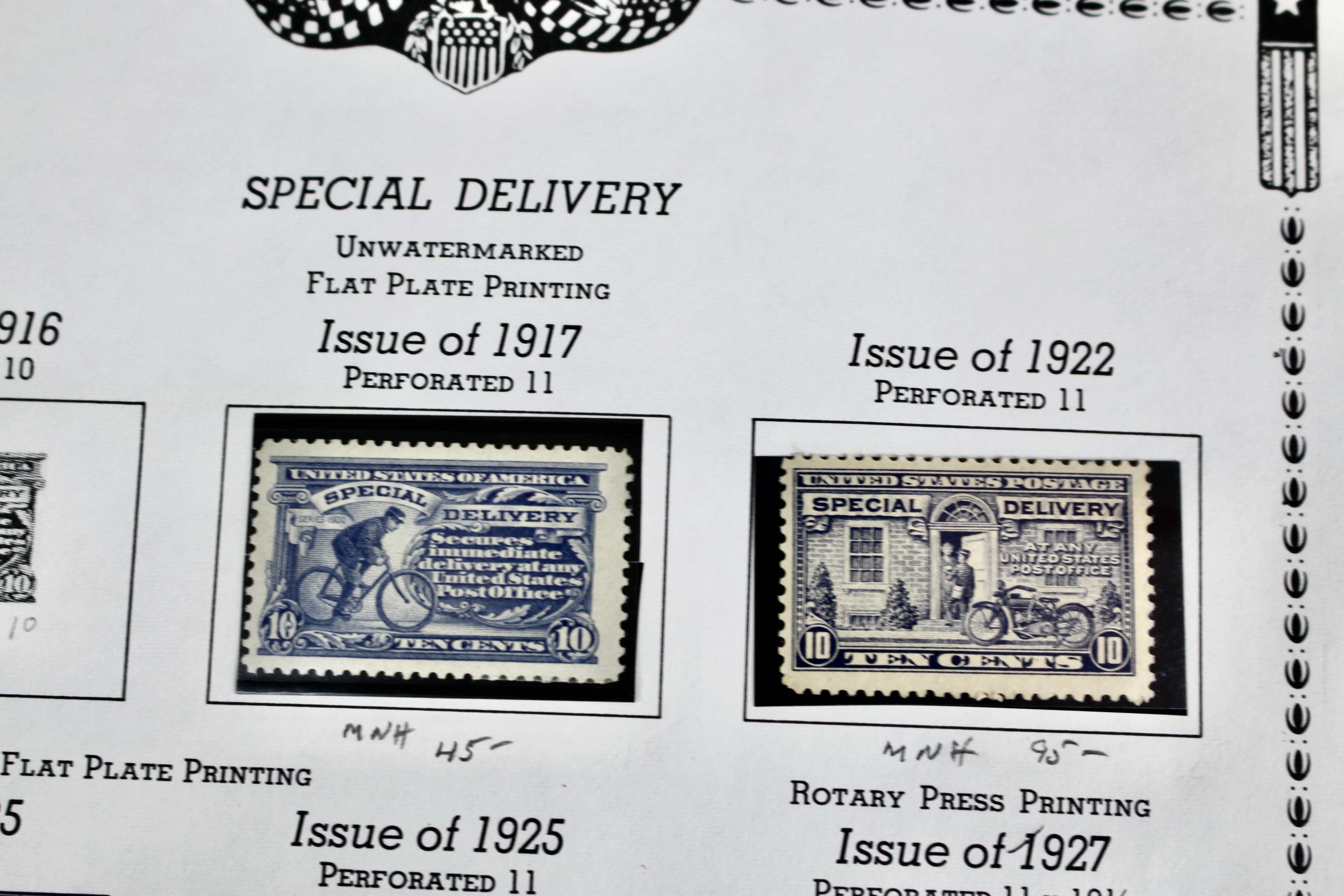 Extensive U.S. Special Delivery Postage Stamp Collection