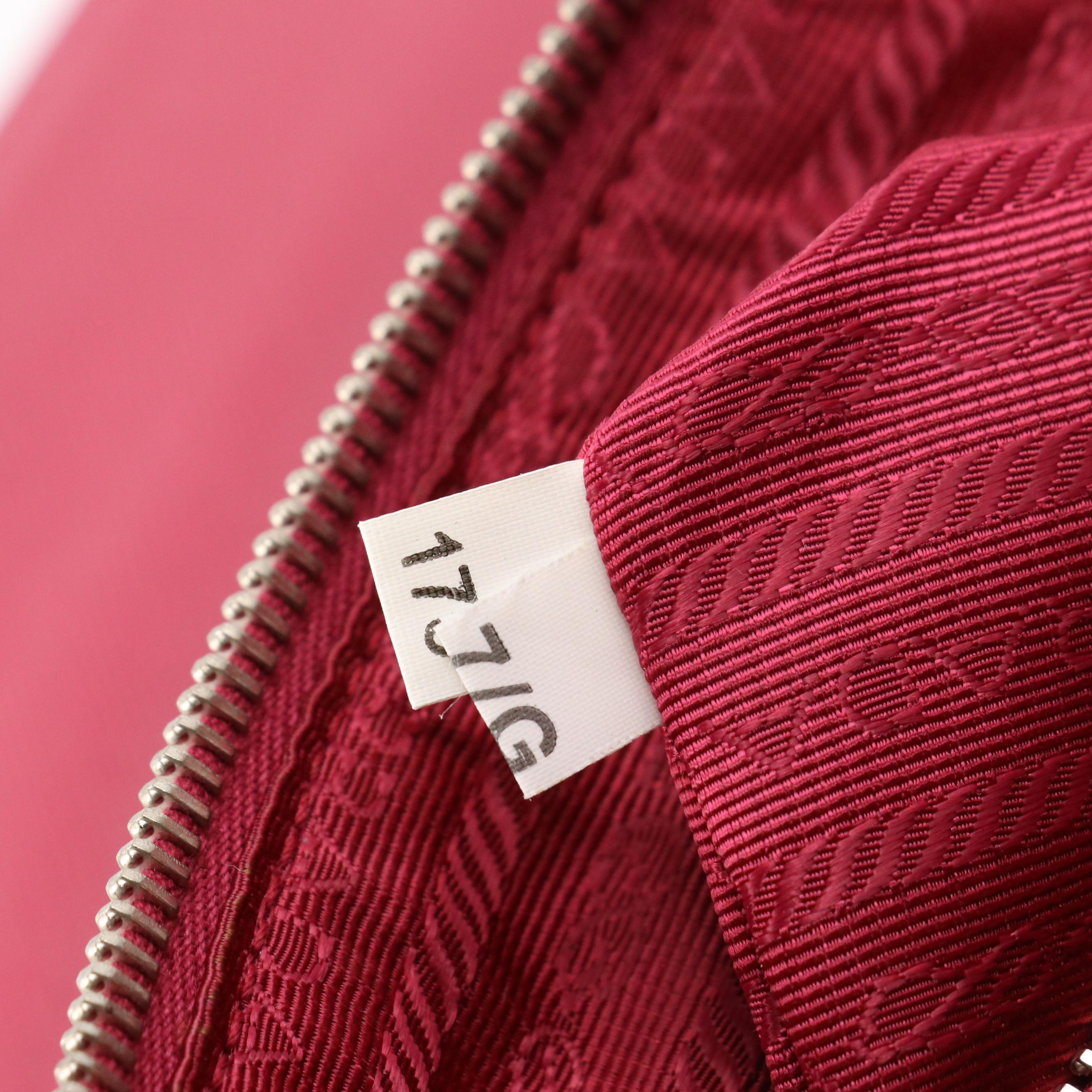 Prada Impuntu Front Flap Shoulder Bag in Pink Diamond Stitched Tessuto Nylon