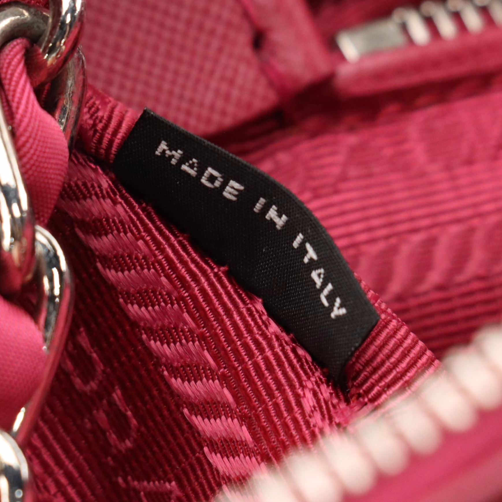 Prada Impuntu Front Flap Shoulder Bag in Pink Diamond Stitched Tessuto Nylon