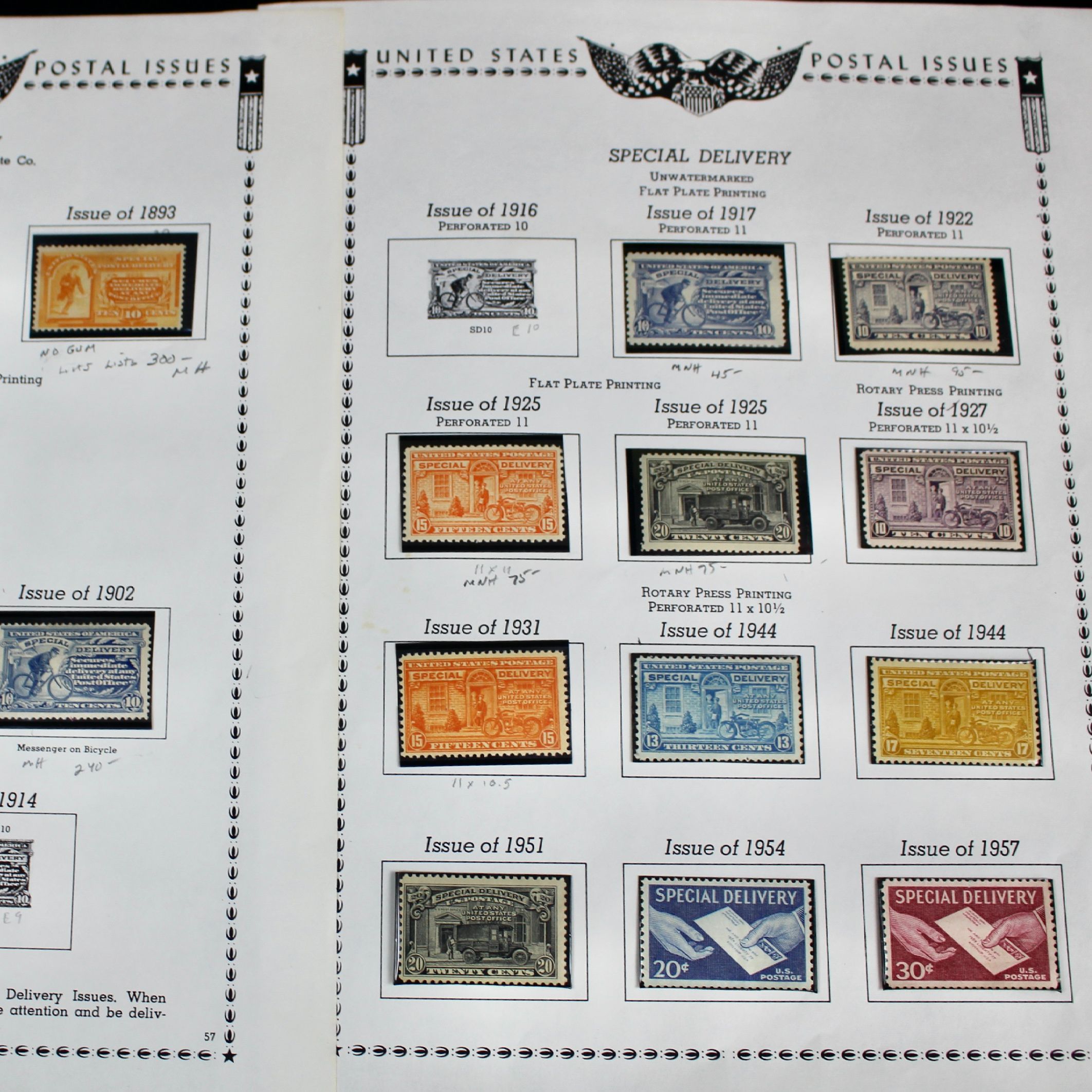 Extensive U.S. Special Delivery Postage Stamp Collection