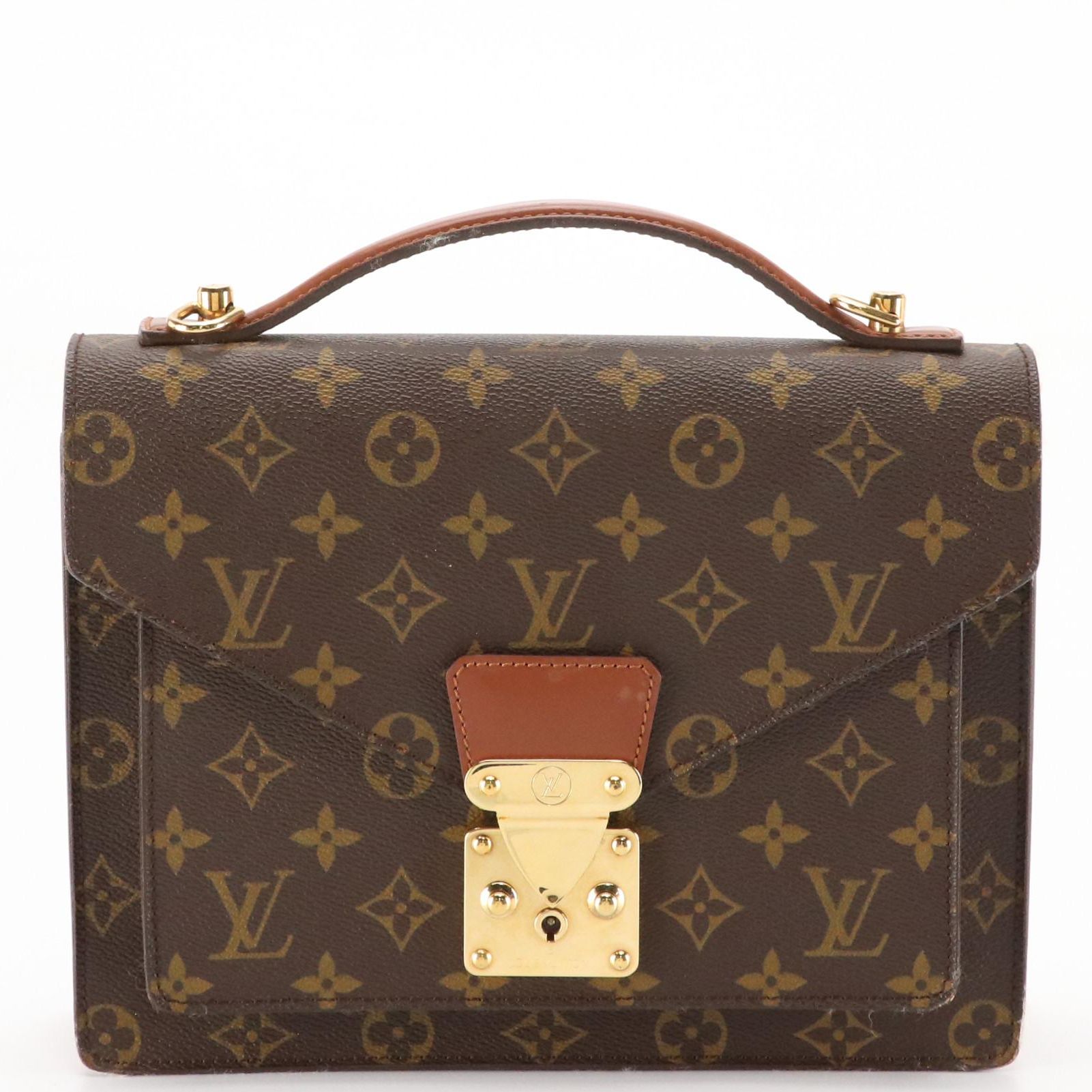 Louis Vuitton Monceau Two Way Bag in Monogram Canvas and Vachetta Leather