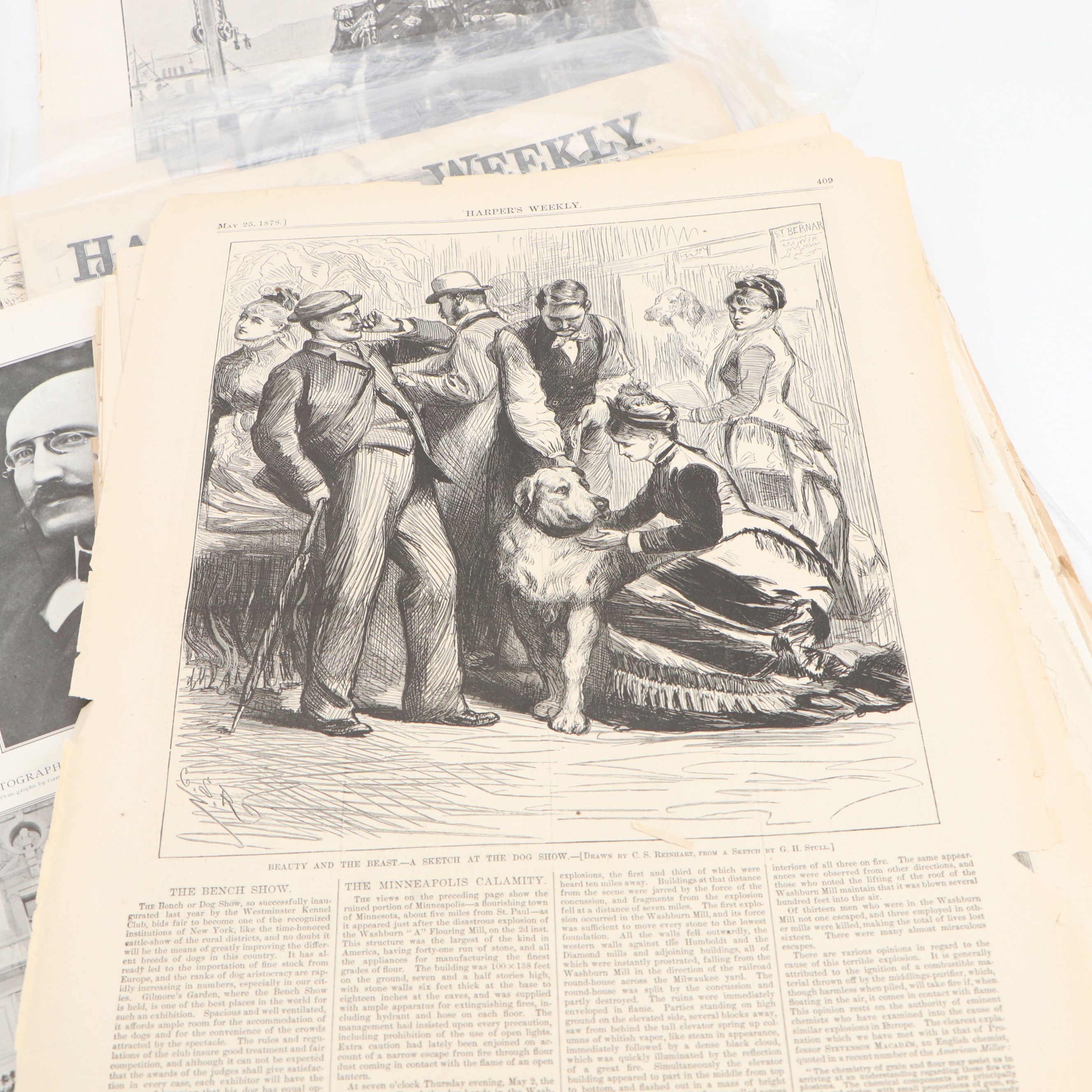 "Harper's Weekly" Magazines and Pages, Mid to Late 19th Century
