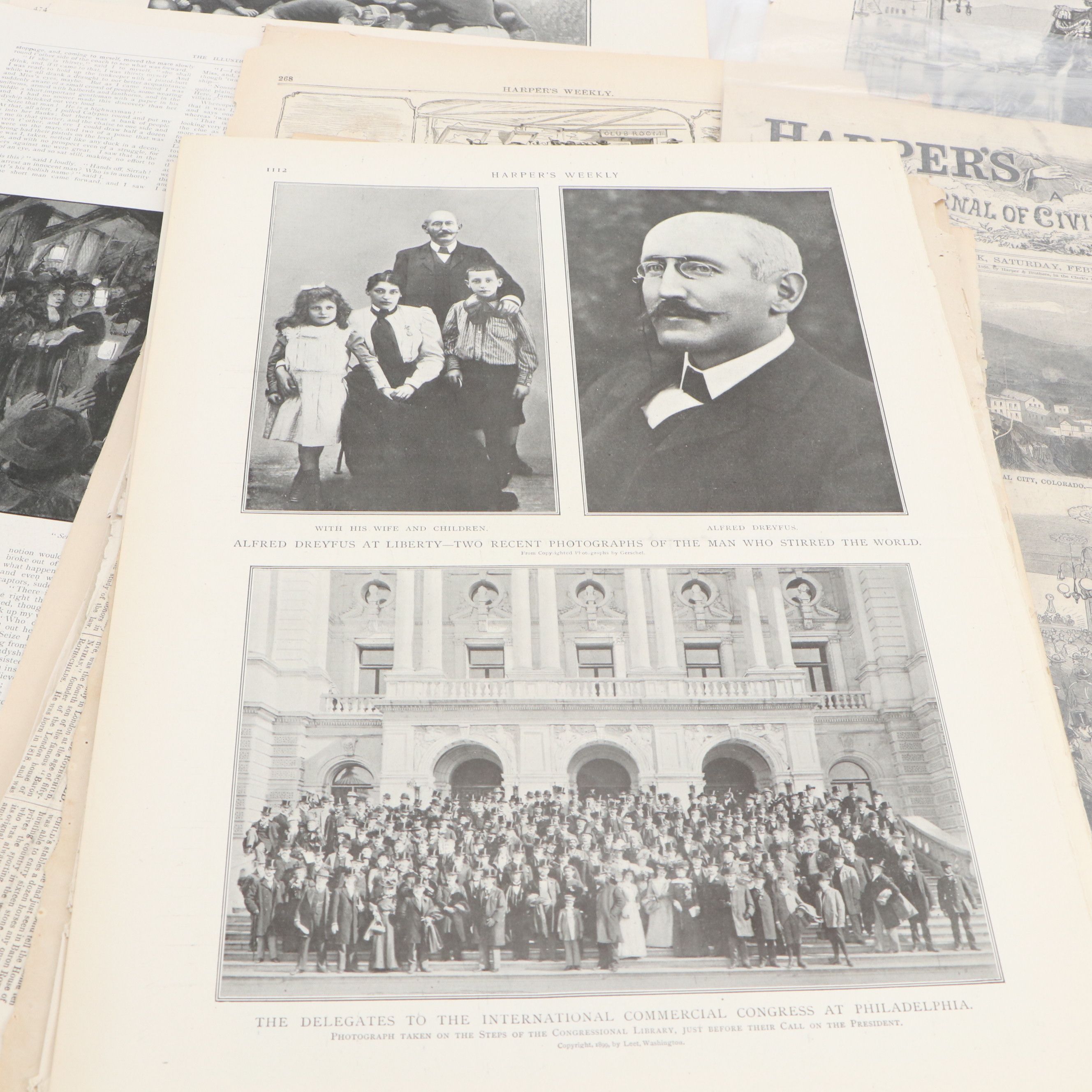 "Harper's Weekly" Magazines and Pages, Mid to Late 19th Century