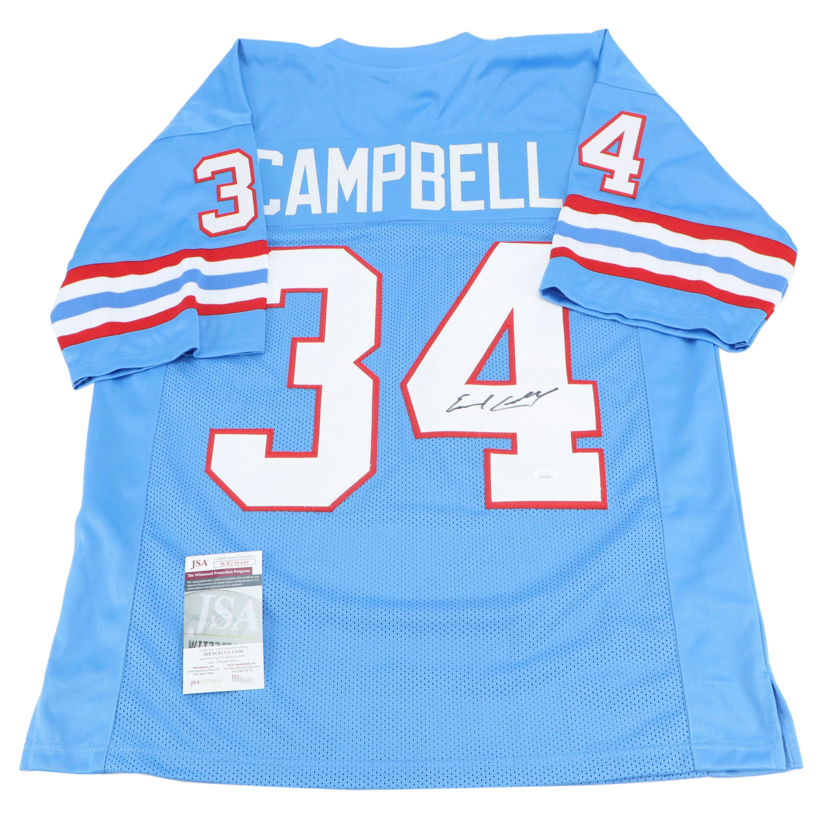 Earl Campbell Signed Houston Oilers NFL Football Jersey, JSA