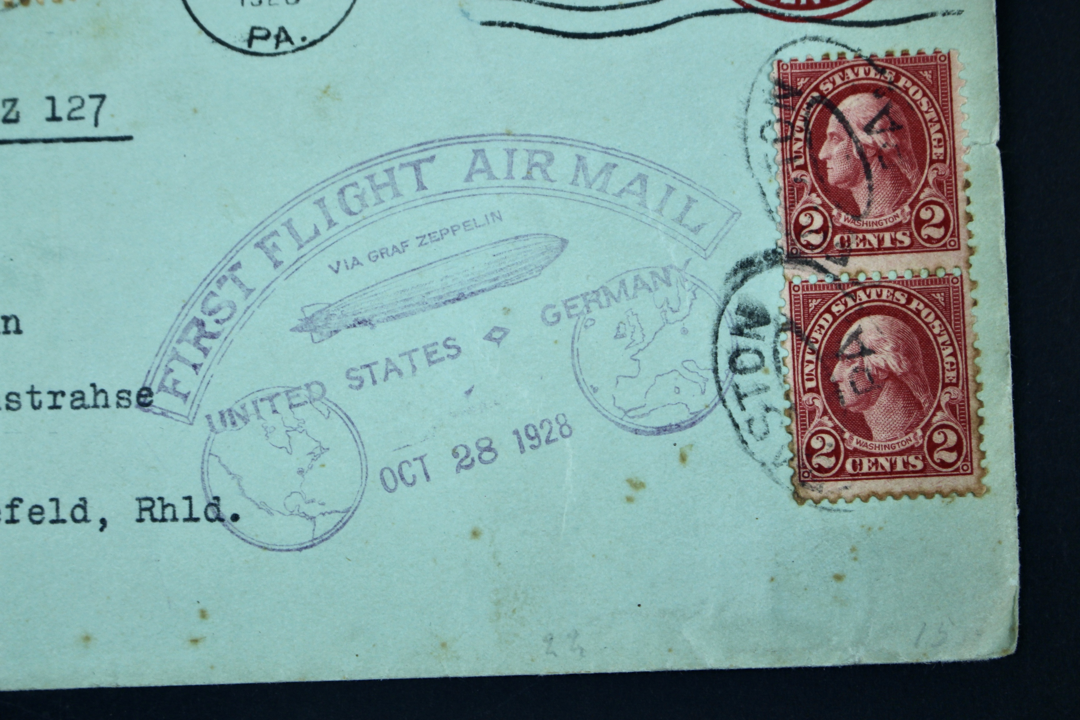 1928 Graf Zeppelin First Flight Postal Cover, Including Scott 571