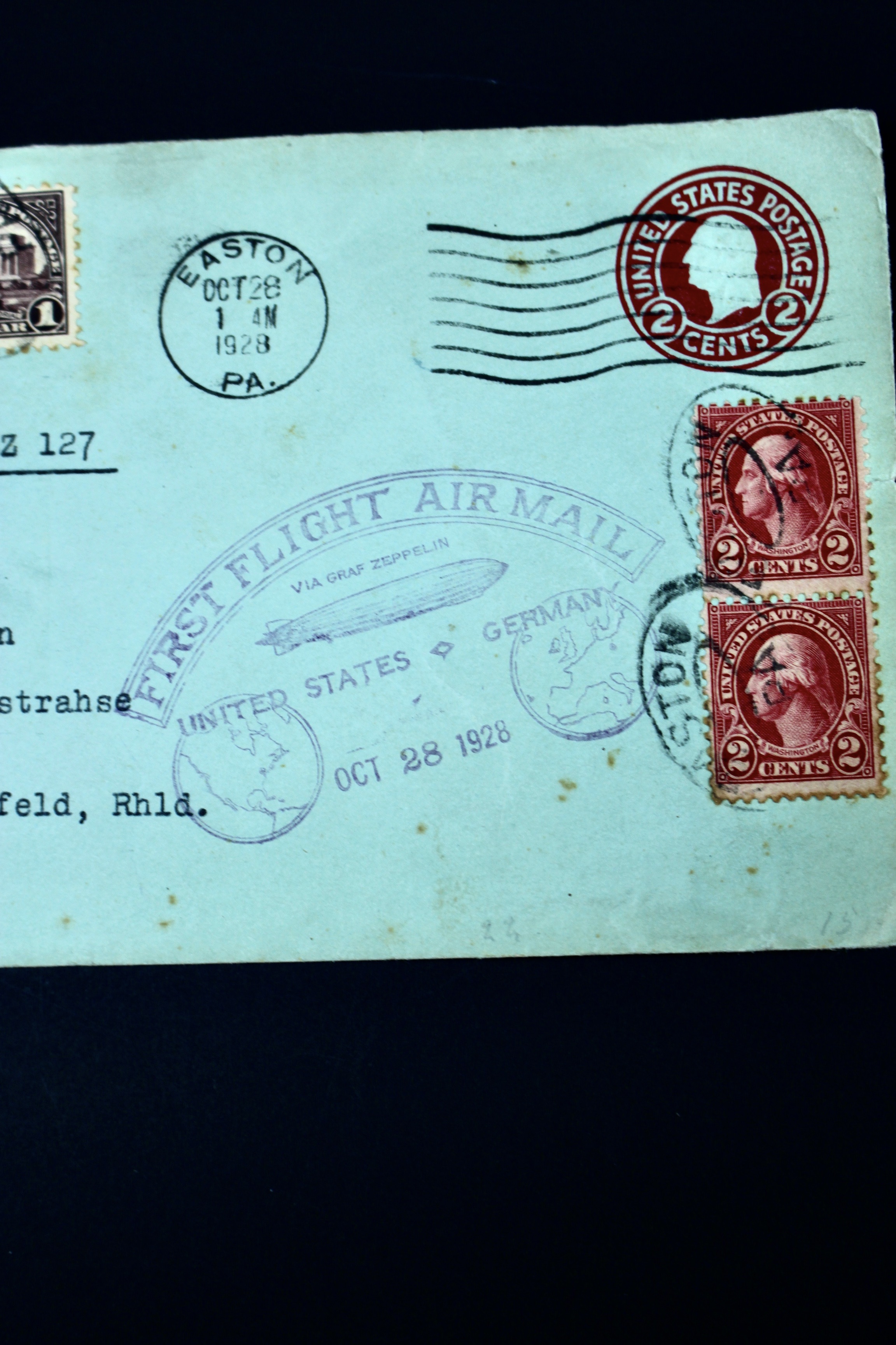 1928 Graf Zeppelin First Flight Postal Cover, Including Scott 571