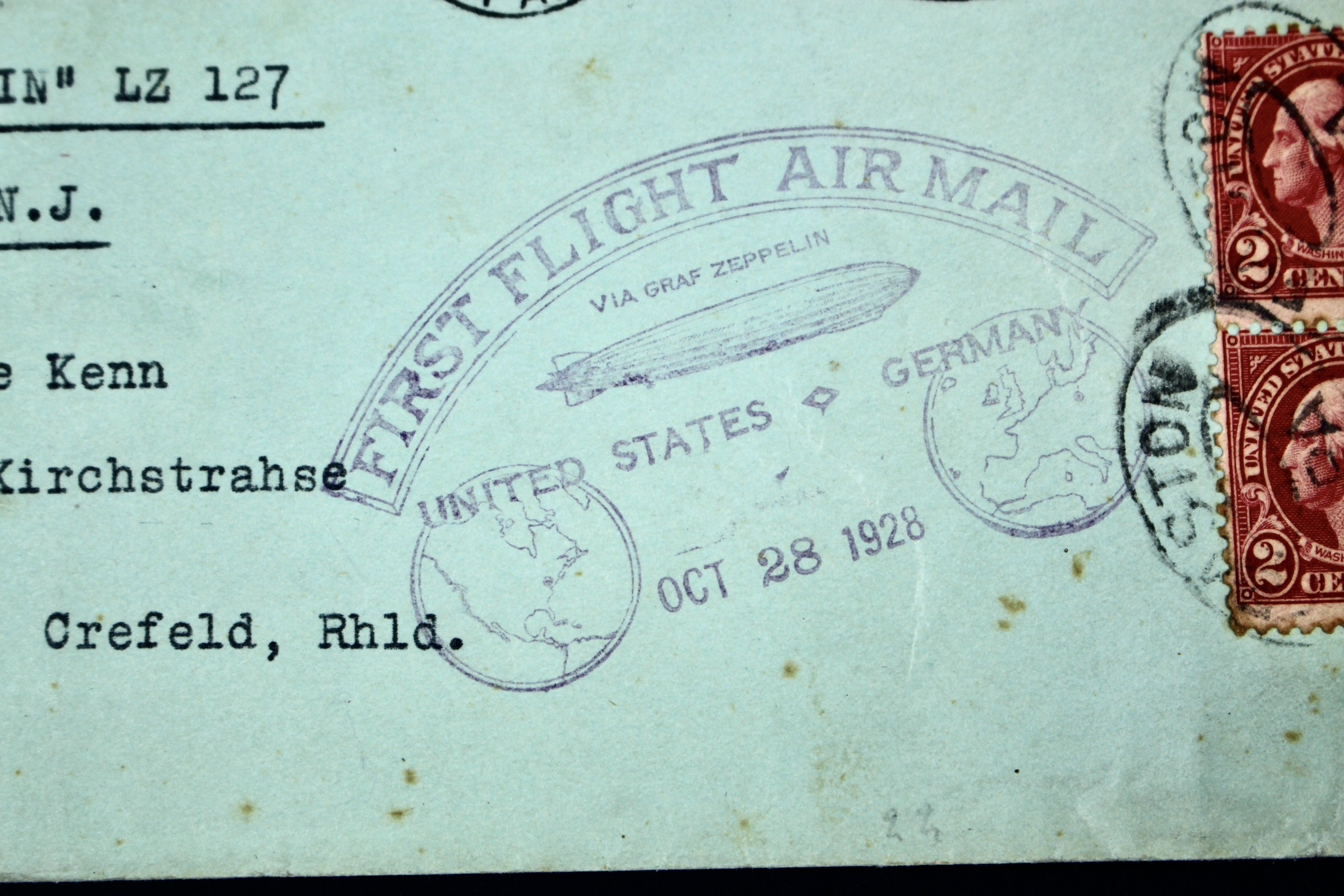 1928 Graf Zeppelin First Flight Postal Cover, Including Scott 571