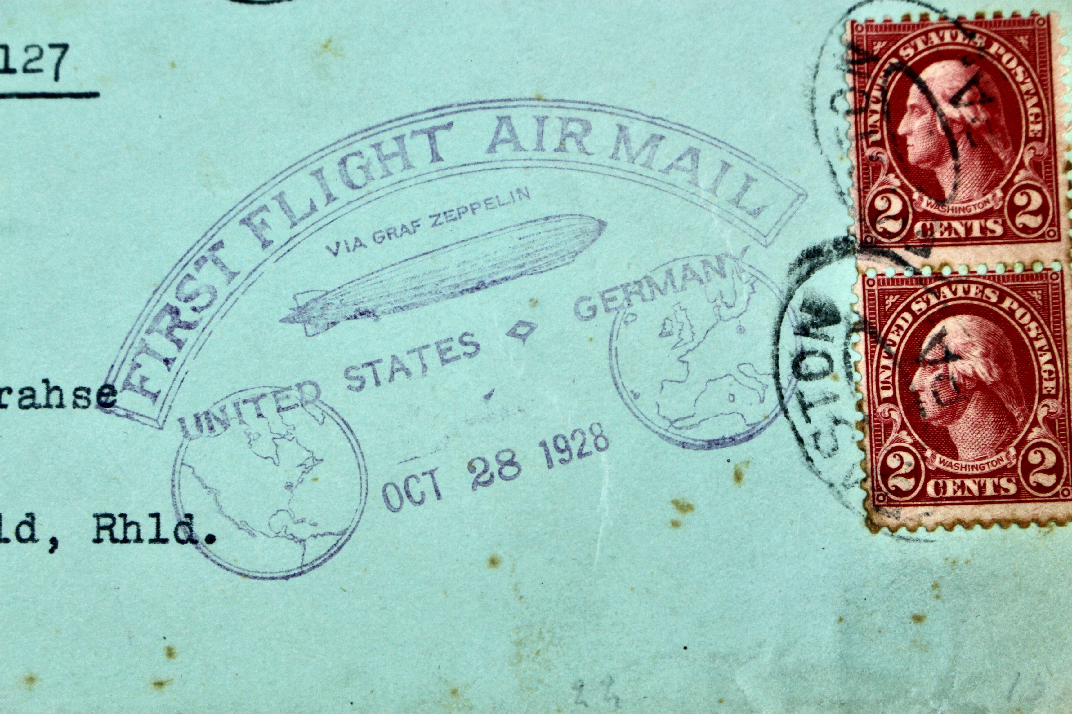 1928 Graf Zeppelin First Flight Postal Cover, Including Scott 571