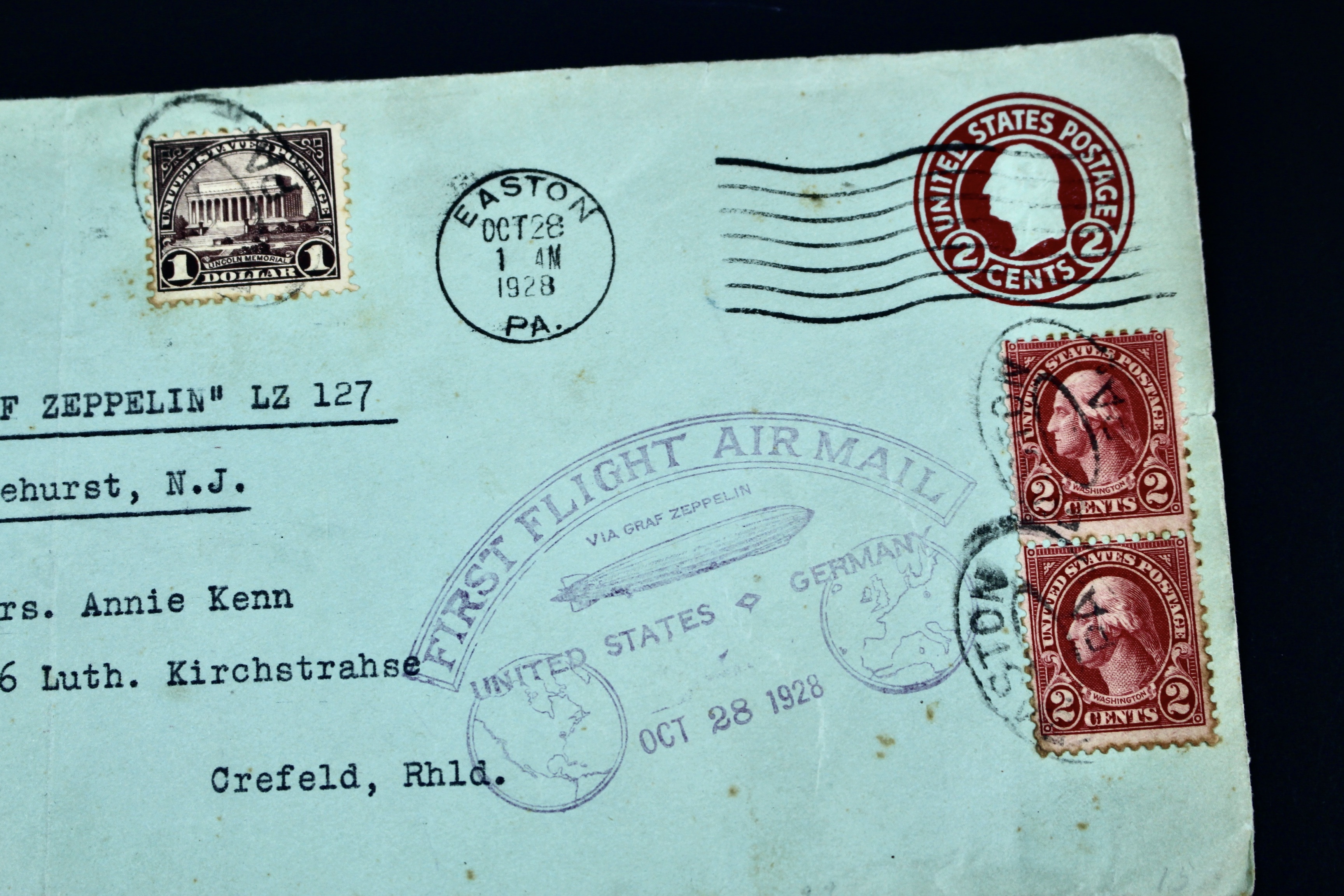 1928 Graf Zeppelin First Flight Postal Cover, Including Scott 571