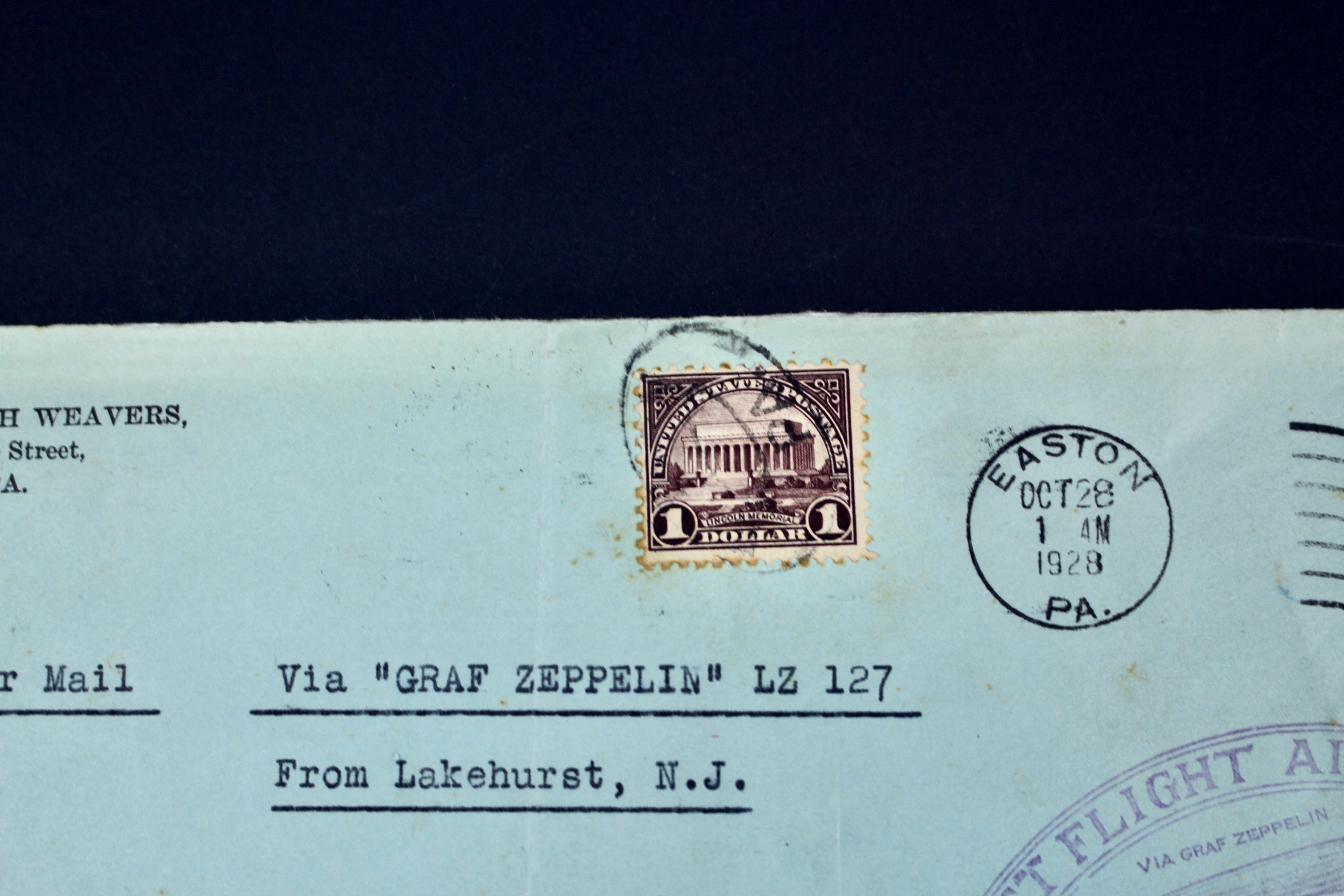 1928 Graf Zeppelin First Flight Postal Cover, Including Scott 571