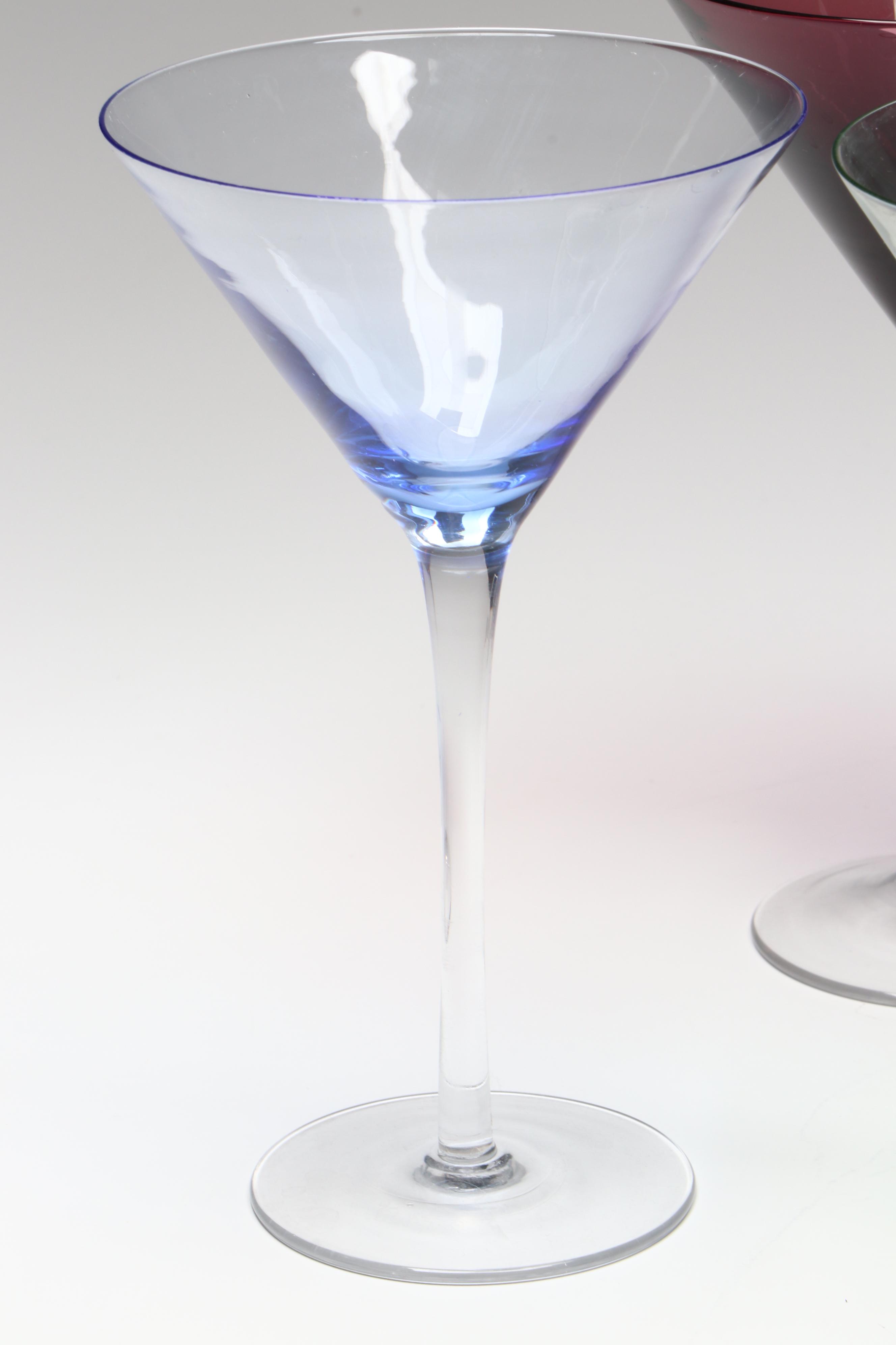 Contemporary Tinted Martini Glasses