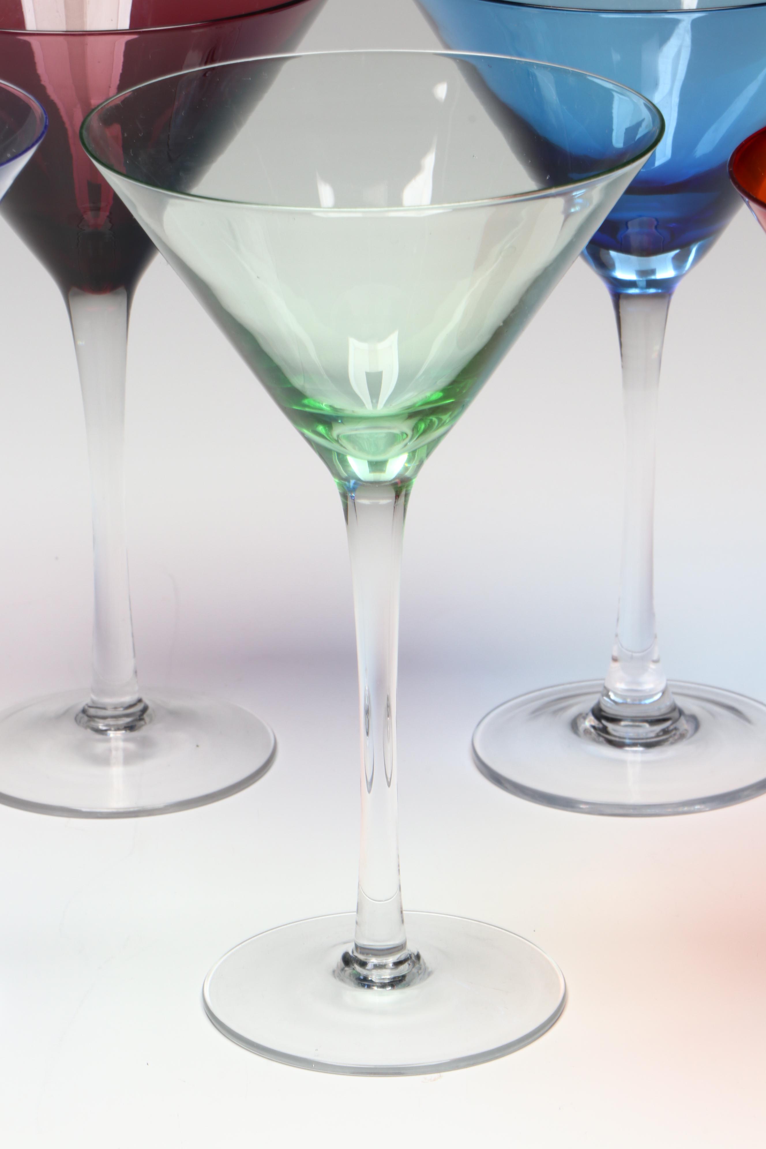 Contemporary Tinted Martini Glasses