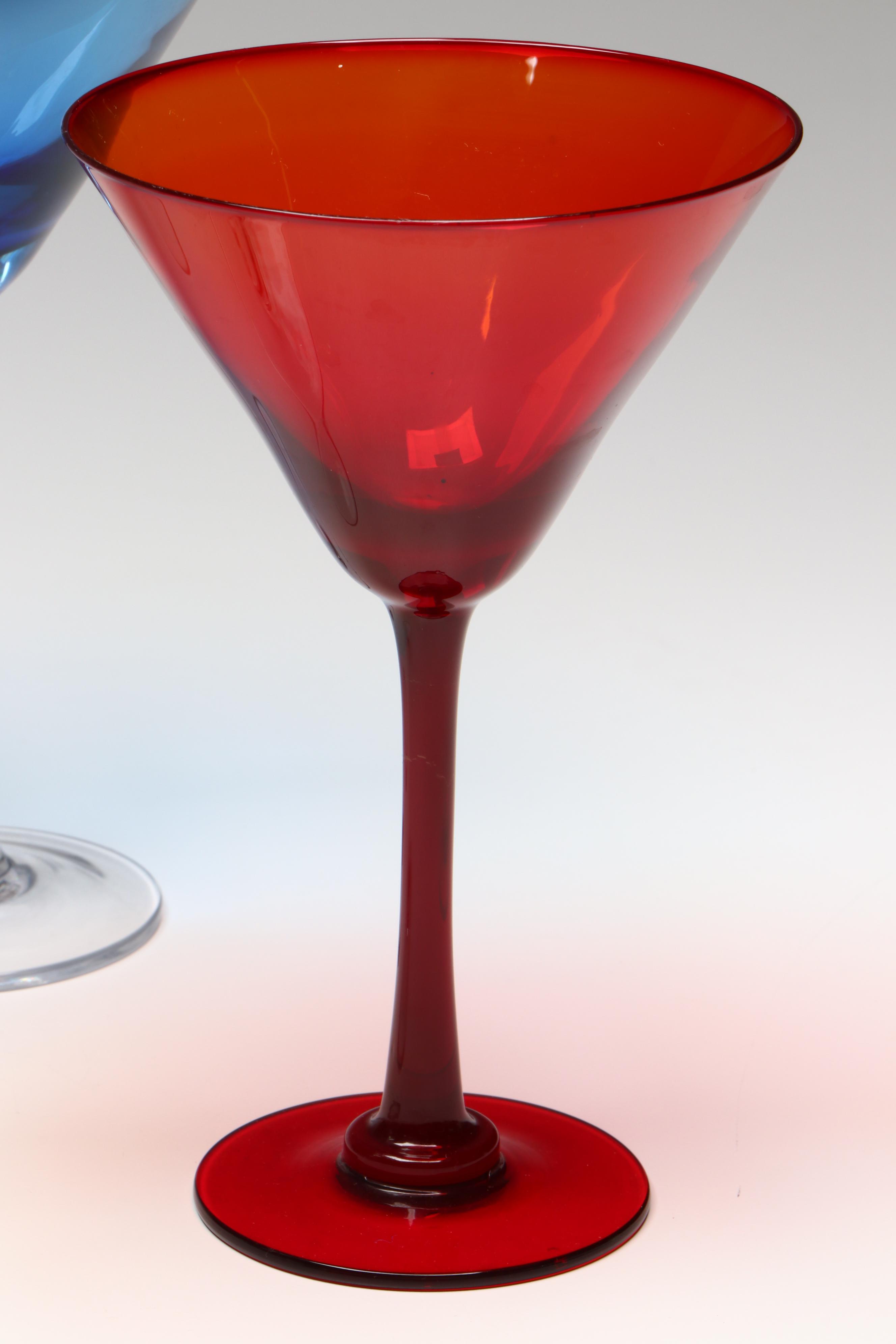 Contemporary Tinted Martini Glasses