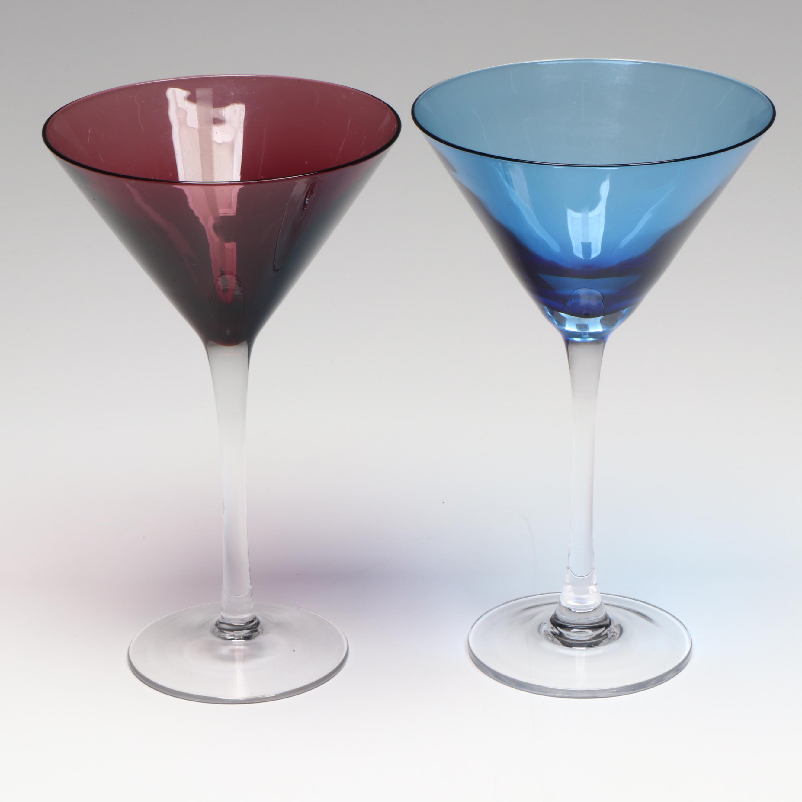 Contemporary Tinted Martini Glasses