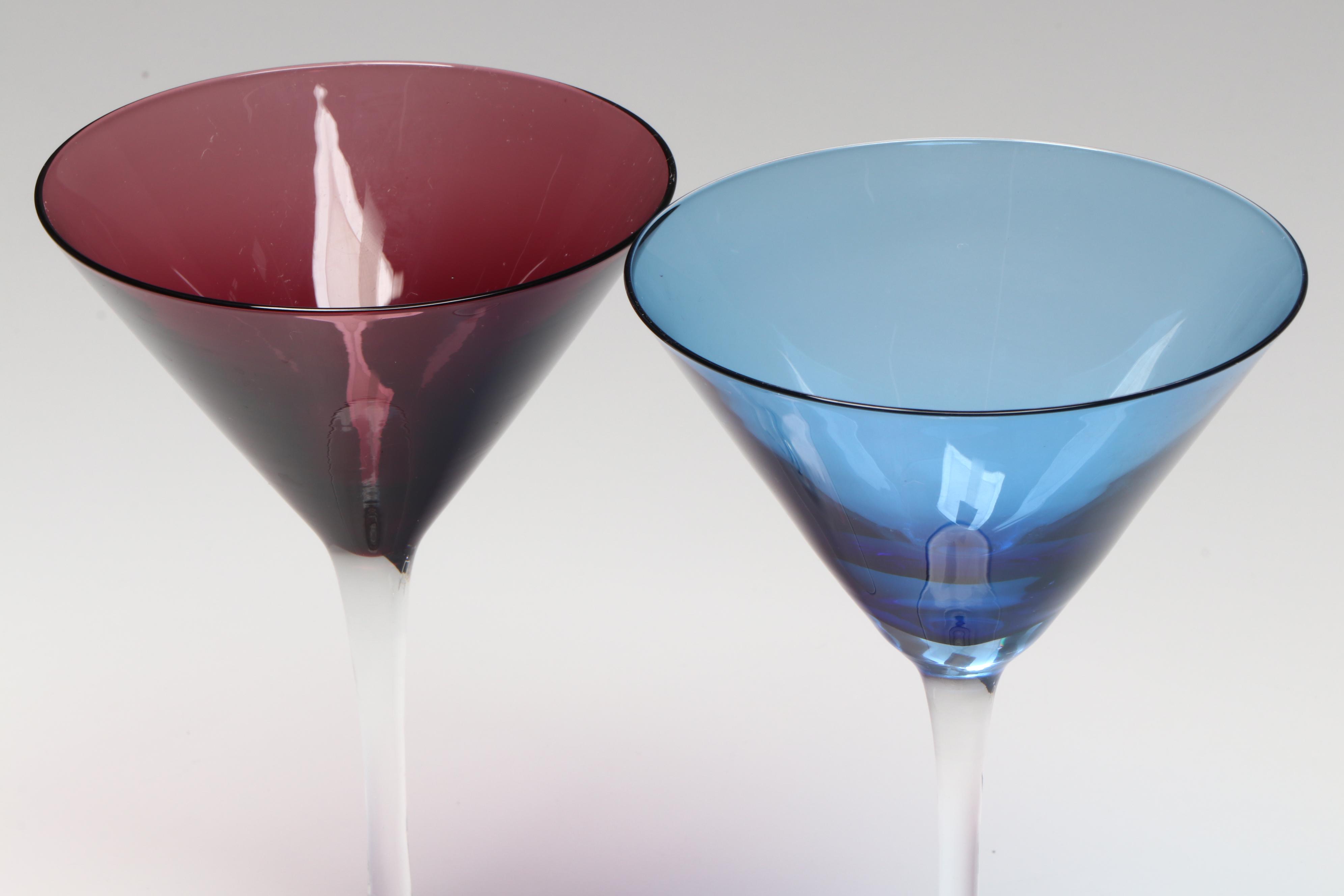 Contemporary Tinted Martini Glasses