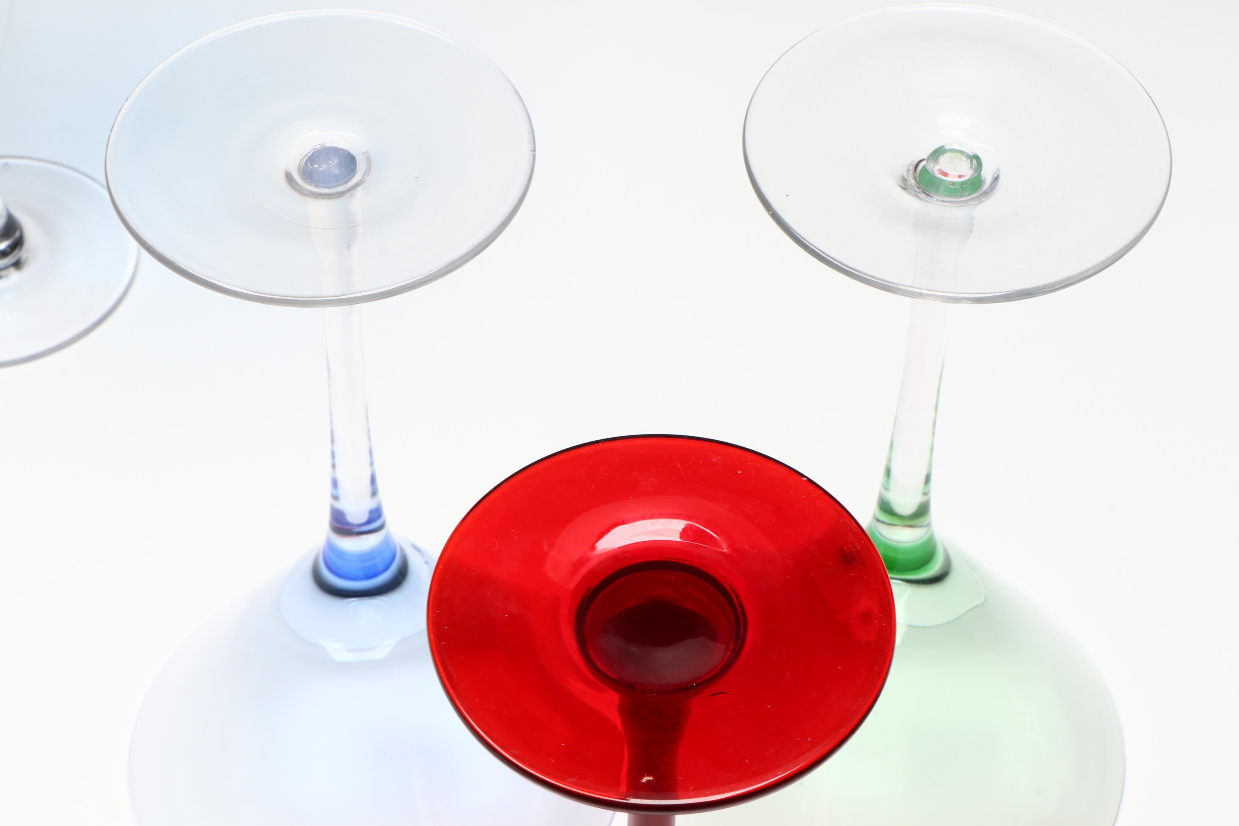Contemporary Tinted Martini Glasses