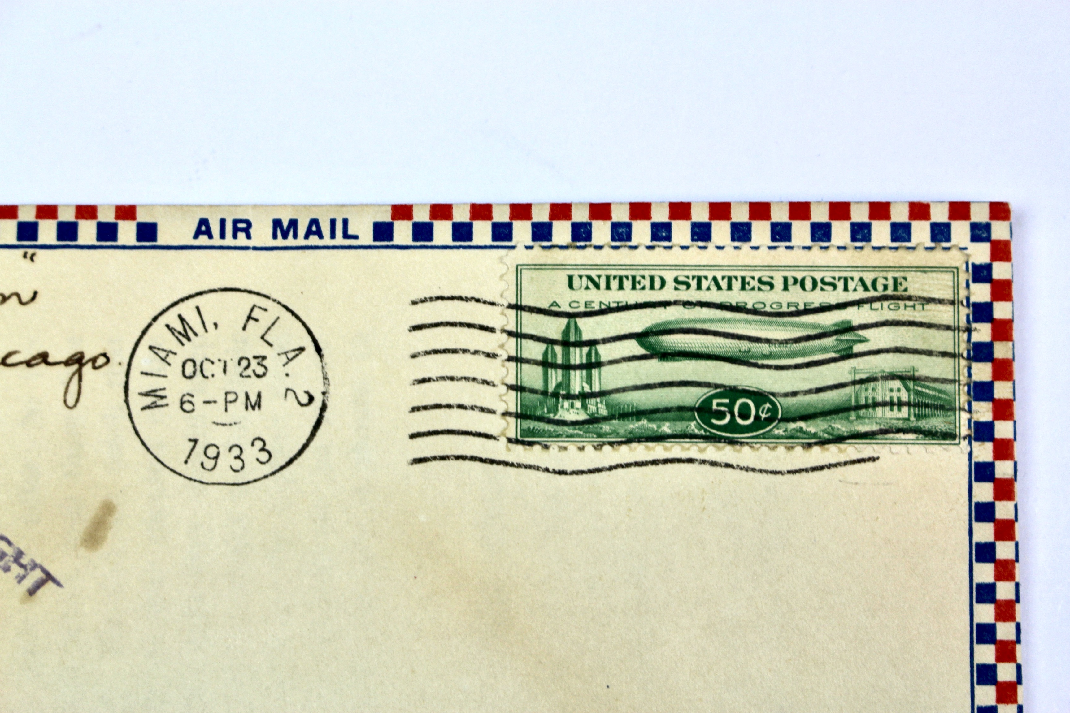 1933 Graf Zeppelin Century of Progress Postal Cover, Including Scott C18