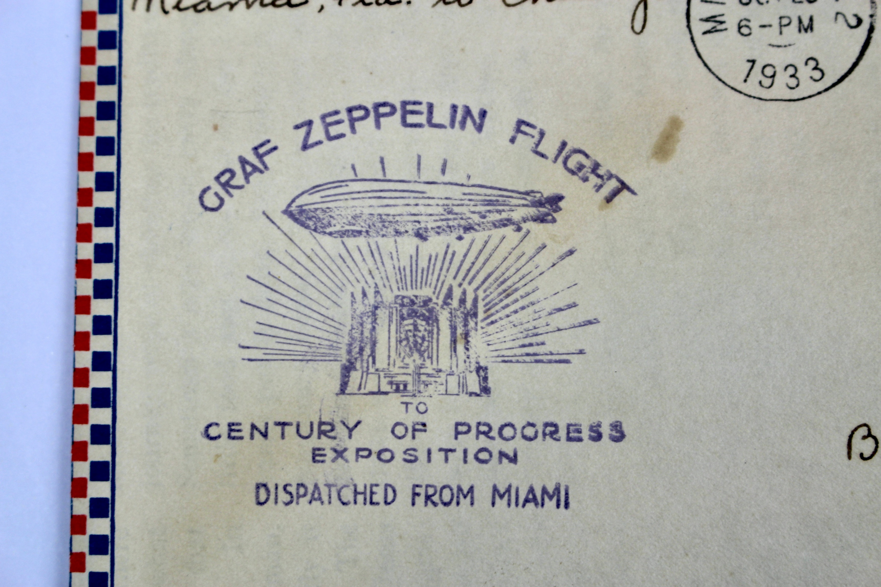 1933 Graf Zeppelin Century of Progress Postal Cover, Including Scott C18