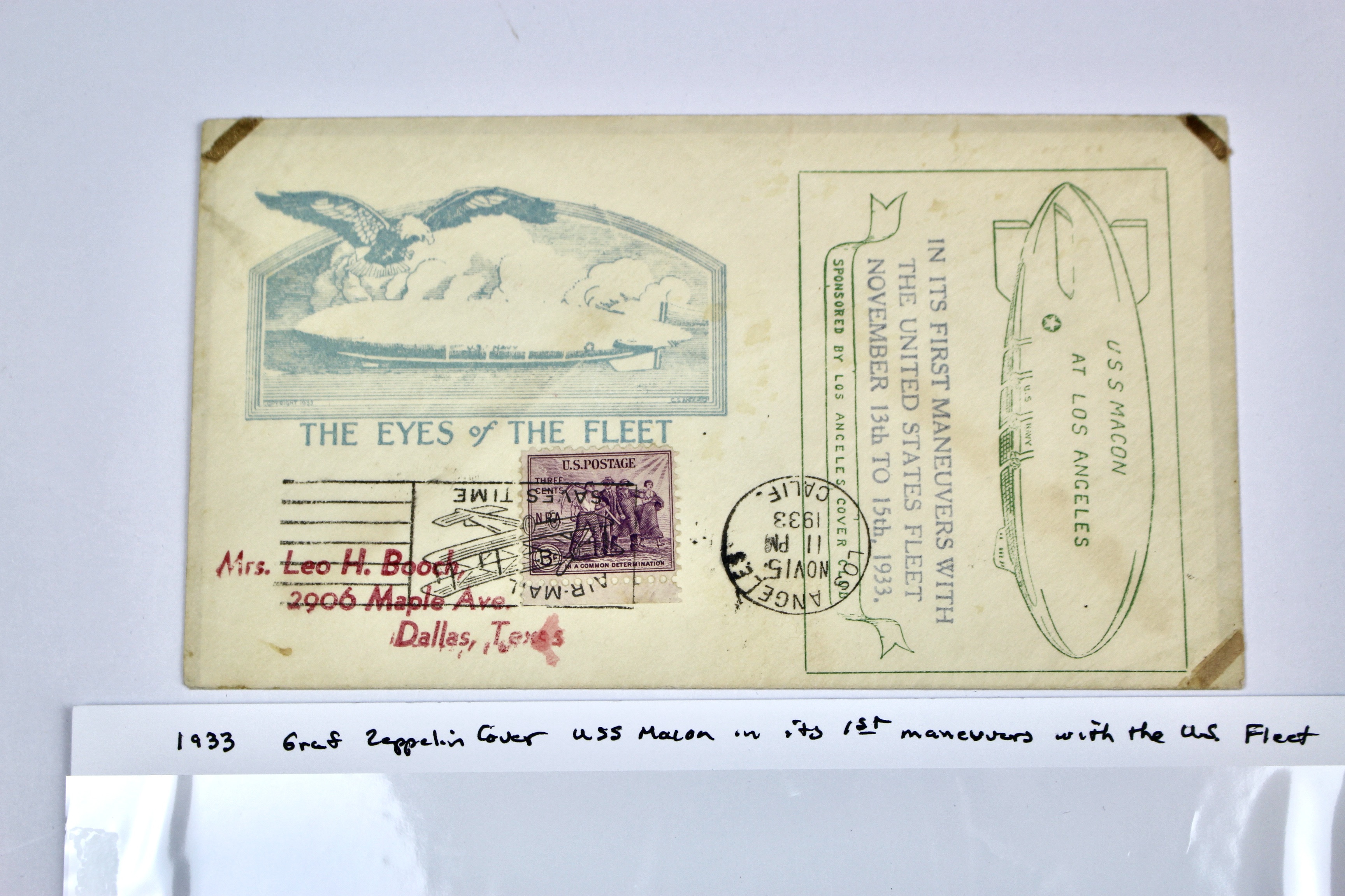 1933 Graf Zeppelin USS Macon Postal Cover