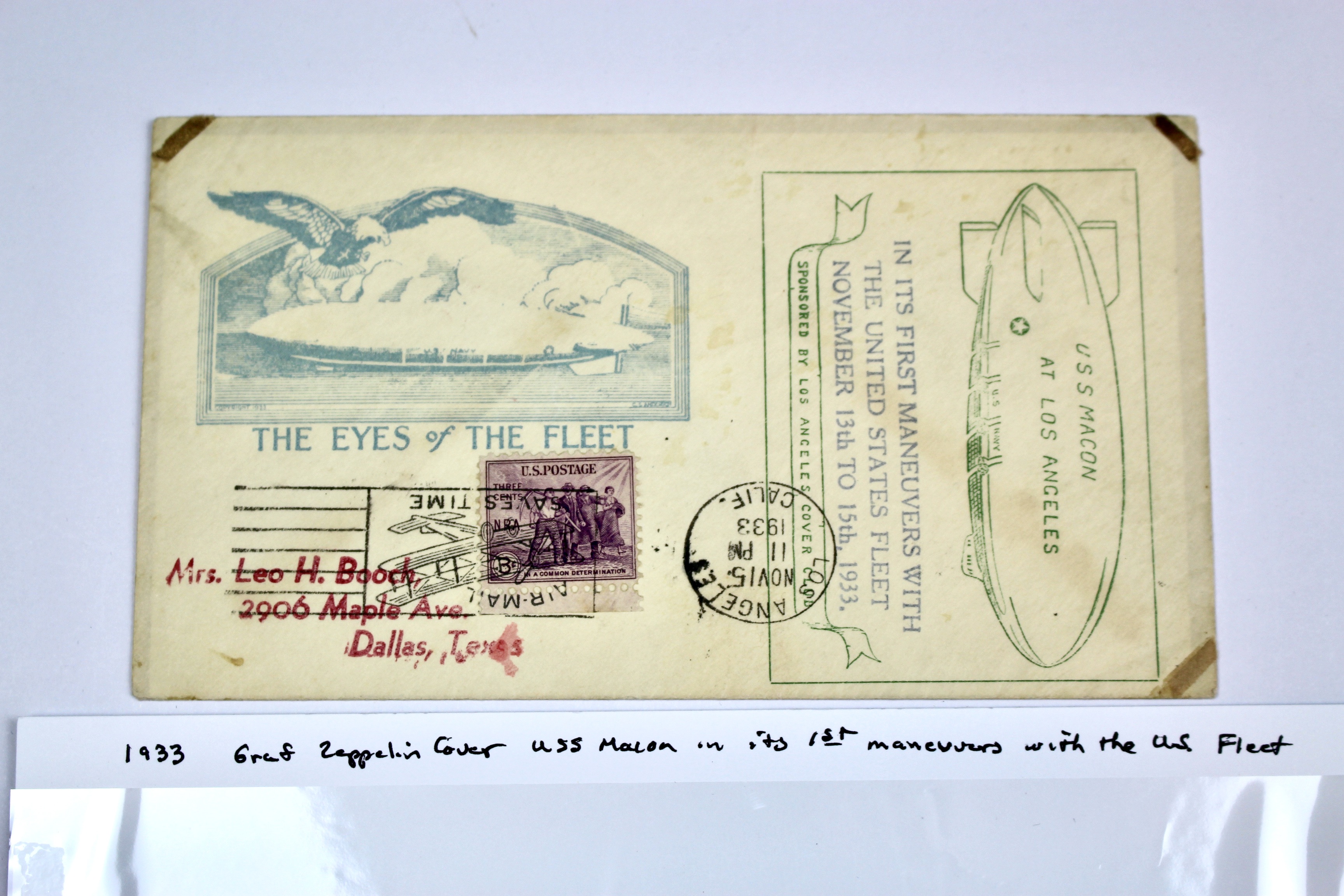 1933 Graf Zeppelin USS Macon Postal Cover
