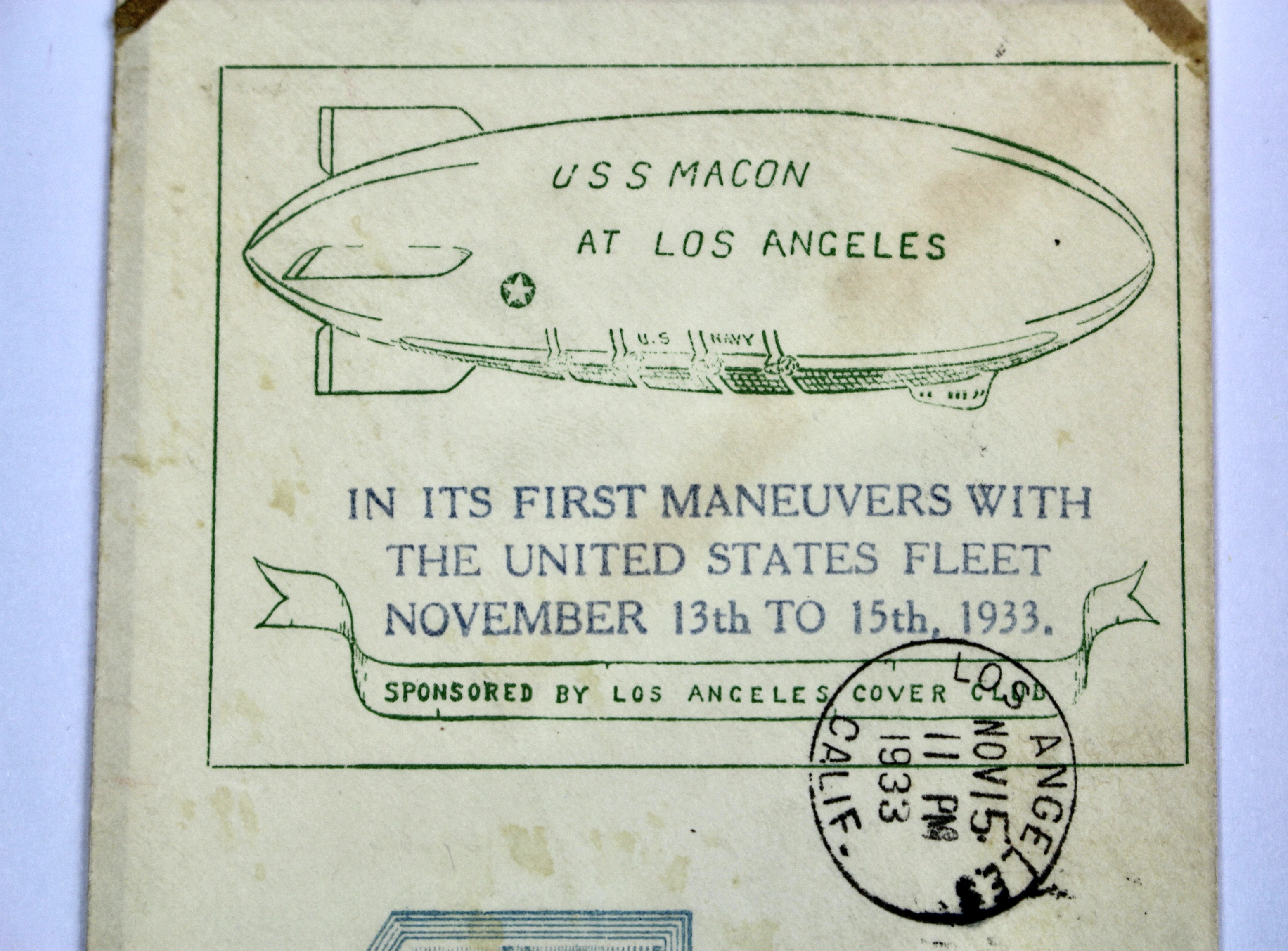 1933 Graf Zeppelin USS Macon Postal Cover