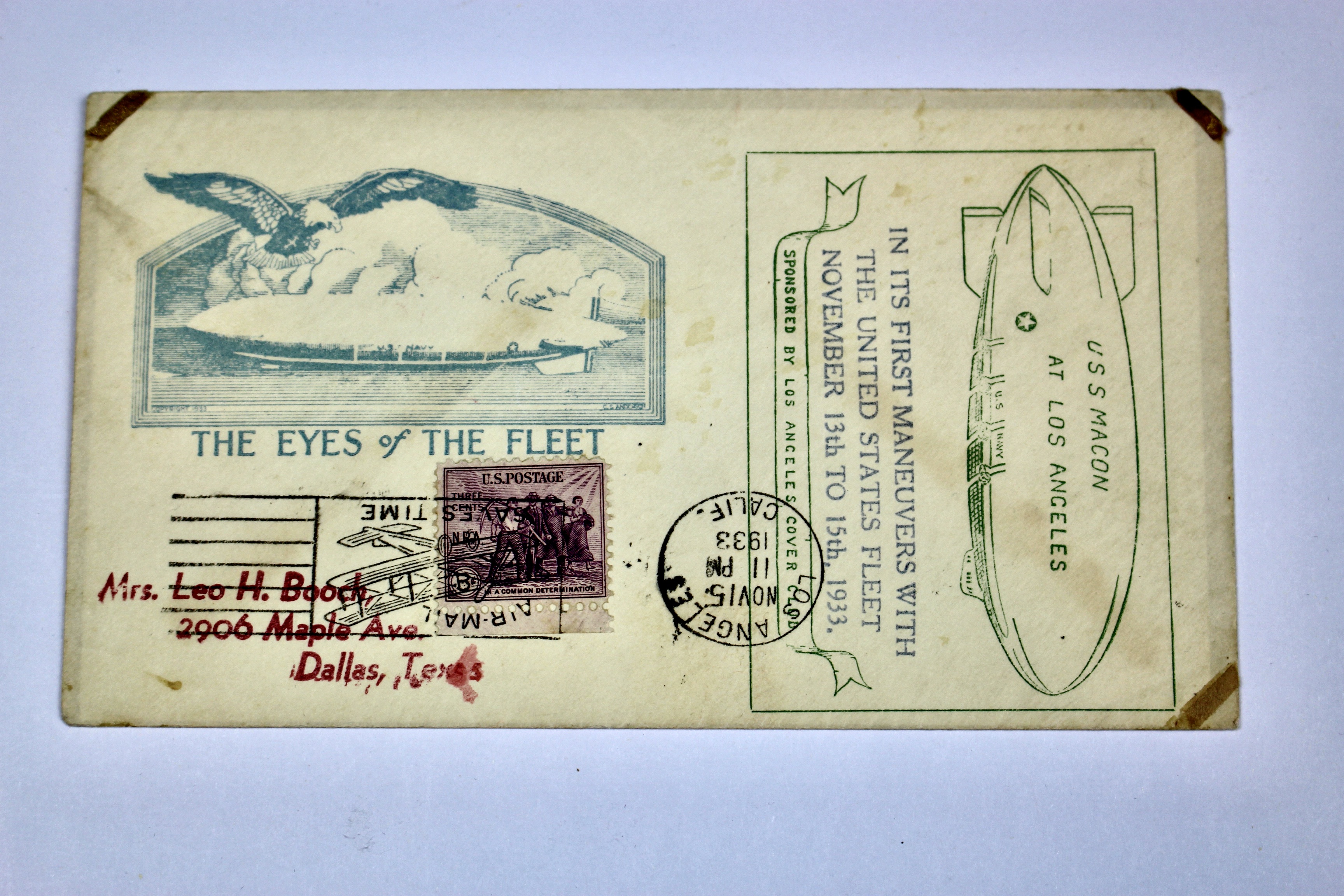 1933 Graf Zeppelin USS Macon Postal Cover