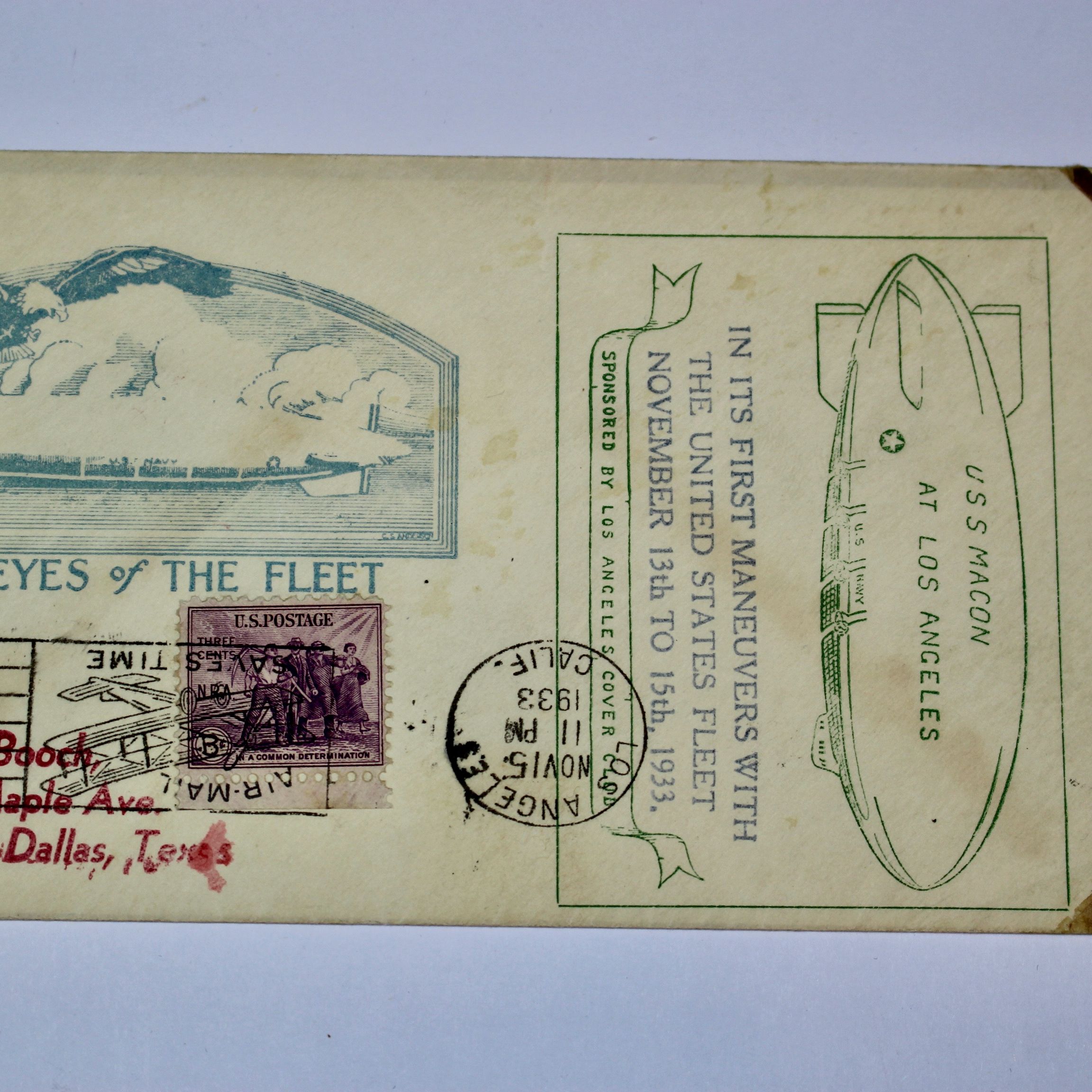 1933 Graf Zeppelin USS Macon Postal Cover