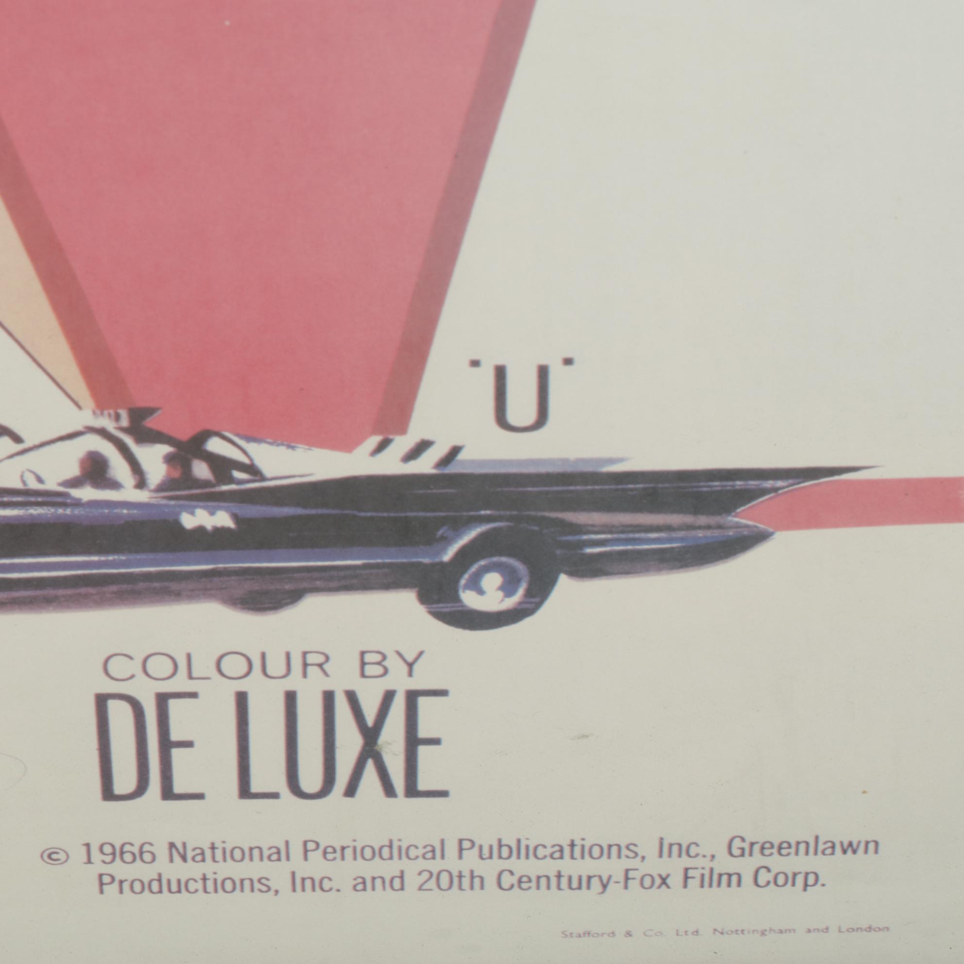 Cinema Poster for "Batman" Starring Adam West and Burt Ward, 1966