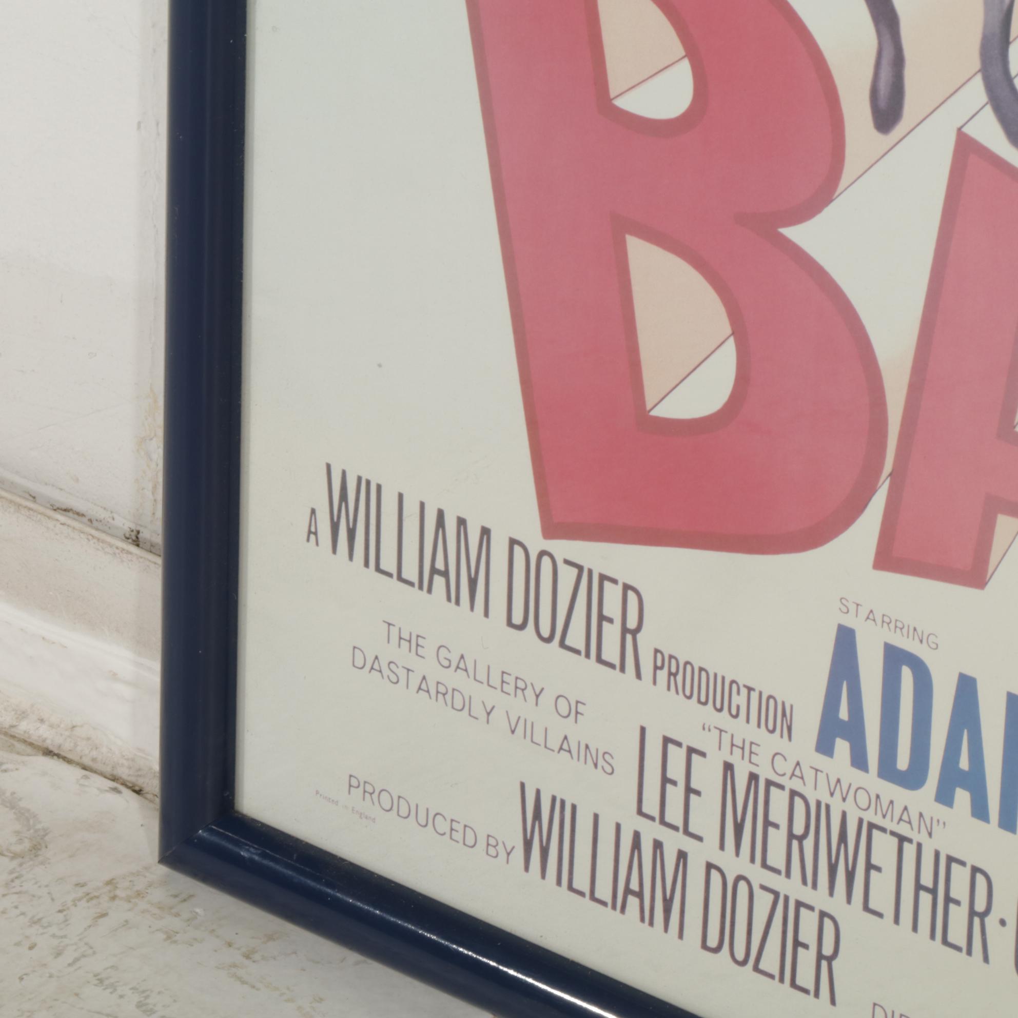 Cinema Poster for "Batman" Starring Adam West and Burt Ward, 1966